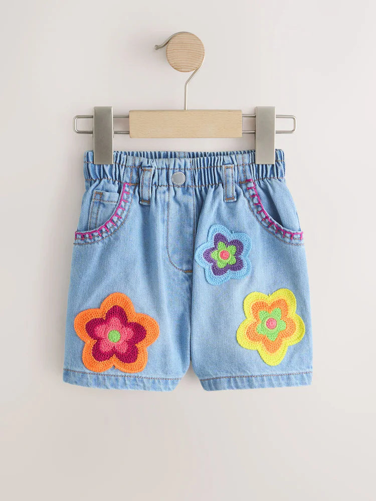 Pantaloni de jeans cu model crosetat, albastru , fete 3-6 luni - 6-7 ani, NEXT