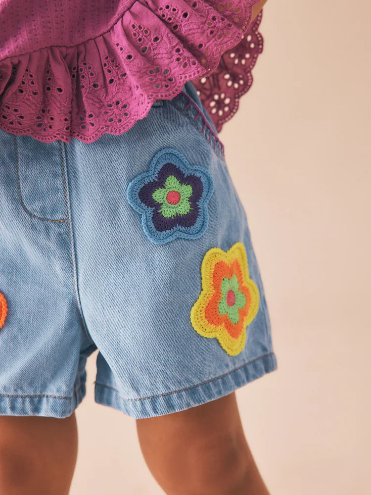 Pantaloni de jeans cu model crosetat, albastru , fete 3-6 luni - 6-7 ani, NEXT