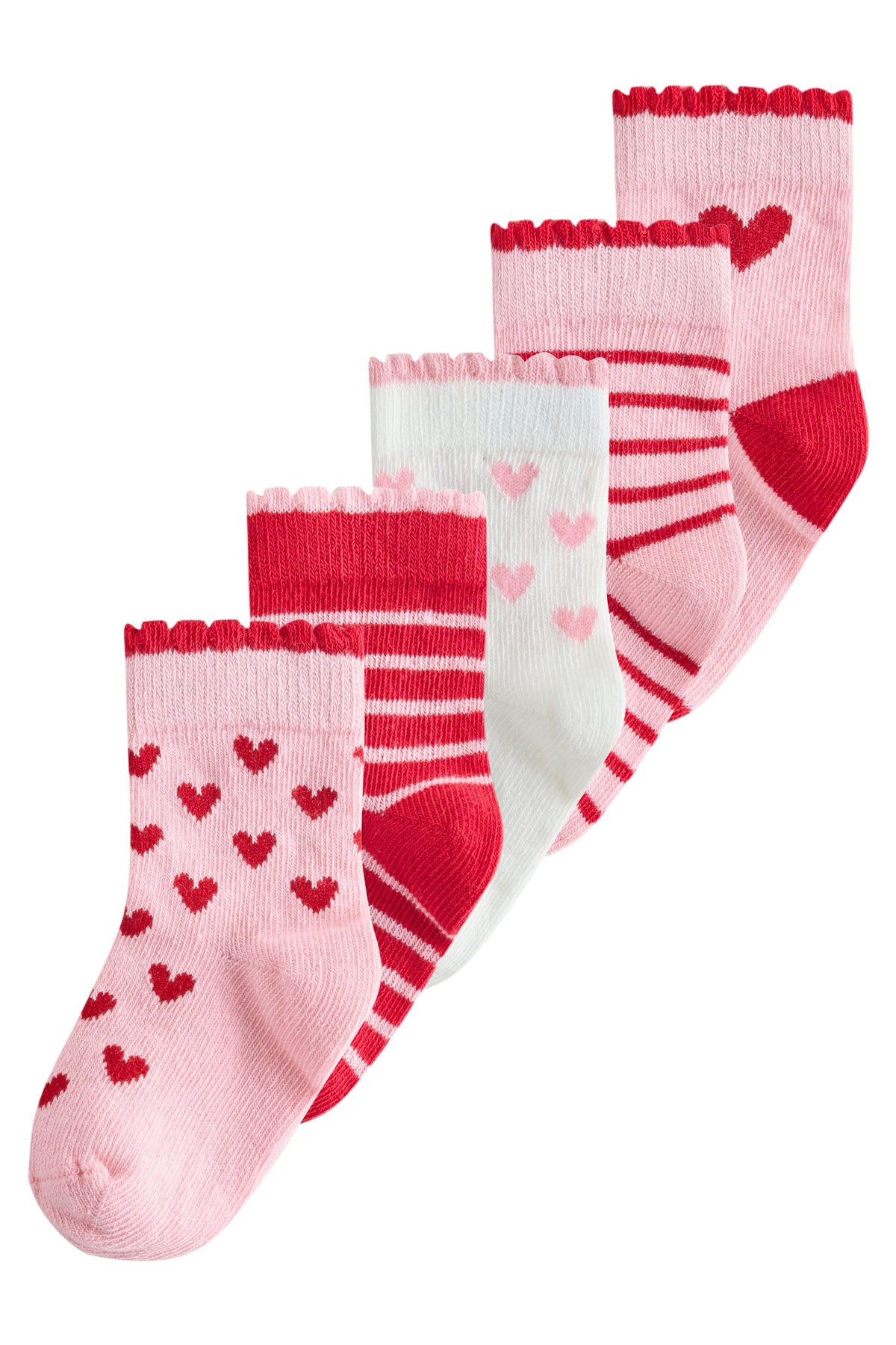 SOCK 5 ROȘU PINK HEAR - Multi, Nou-Născut, Prima Mărime - 1-2 ani, NEXT