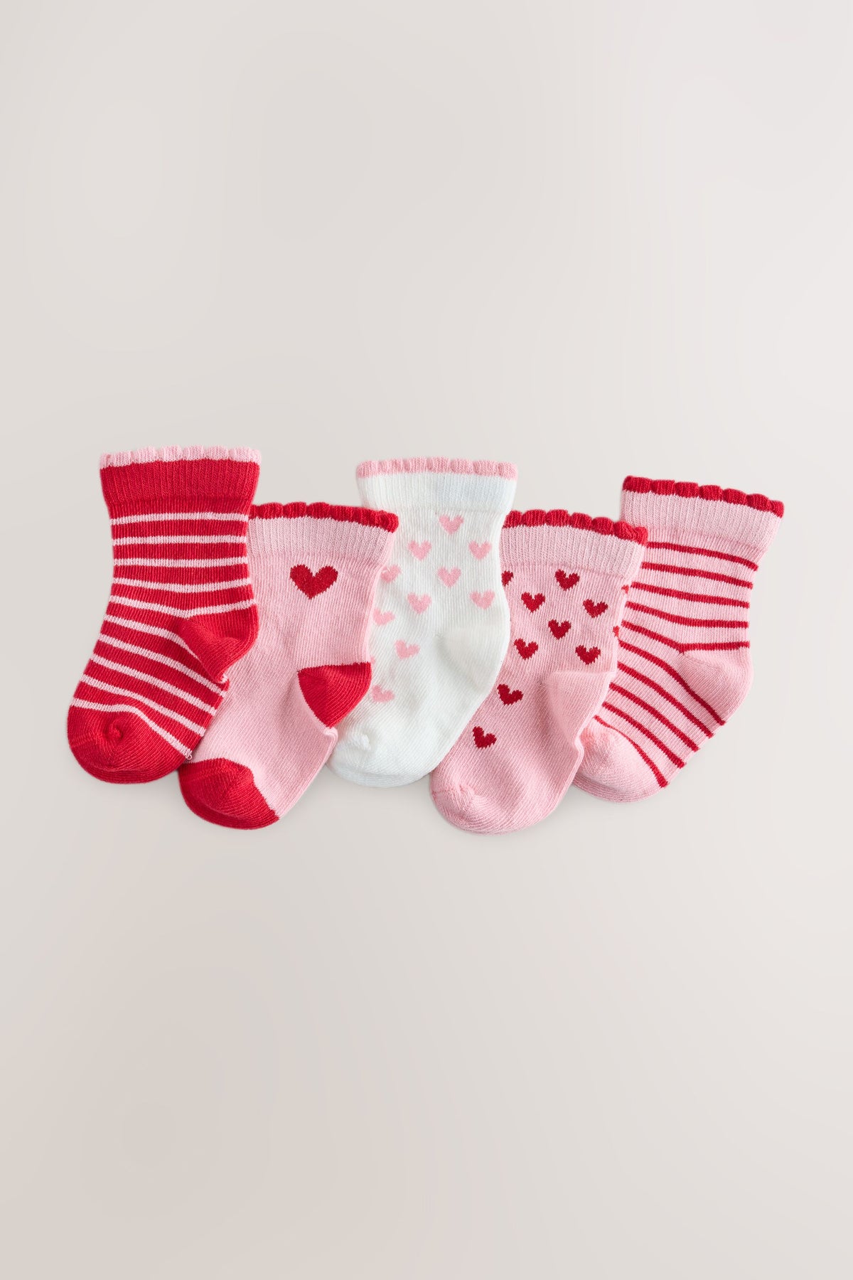 SOCK 5 ROȘU PINK HEAR - Multi, Nou-Născut, Prima Mărime - 1-2 ani, NEXT - imagine 7