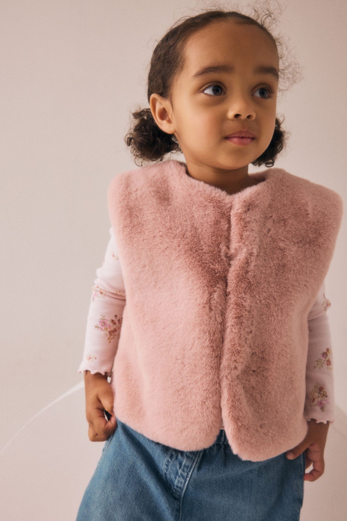 Vestă din faux fur – roz, fete, 3-6 luni - 6-7 ani, NEXT