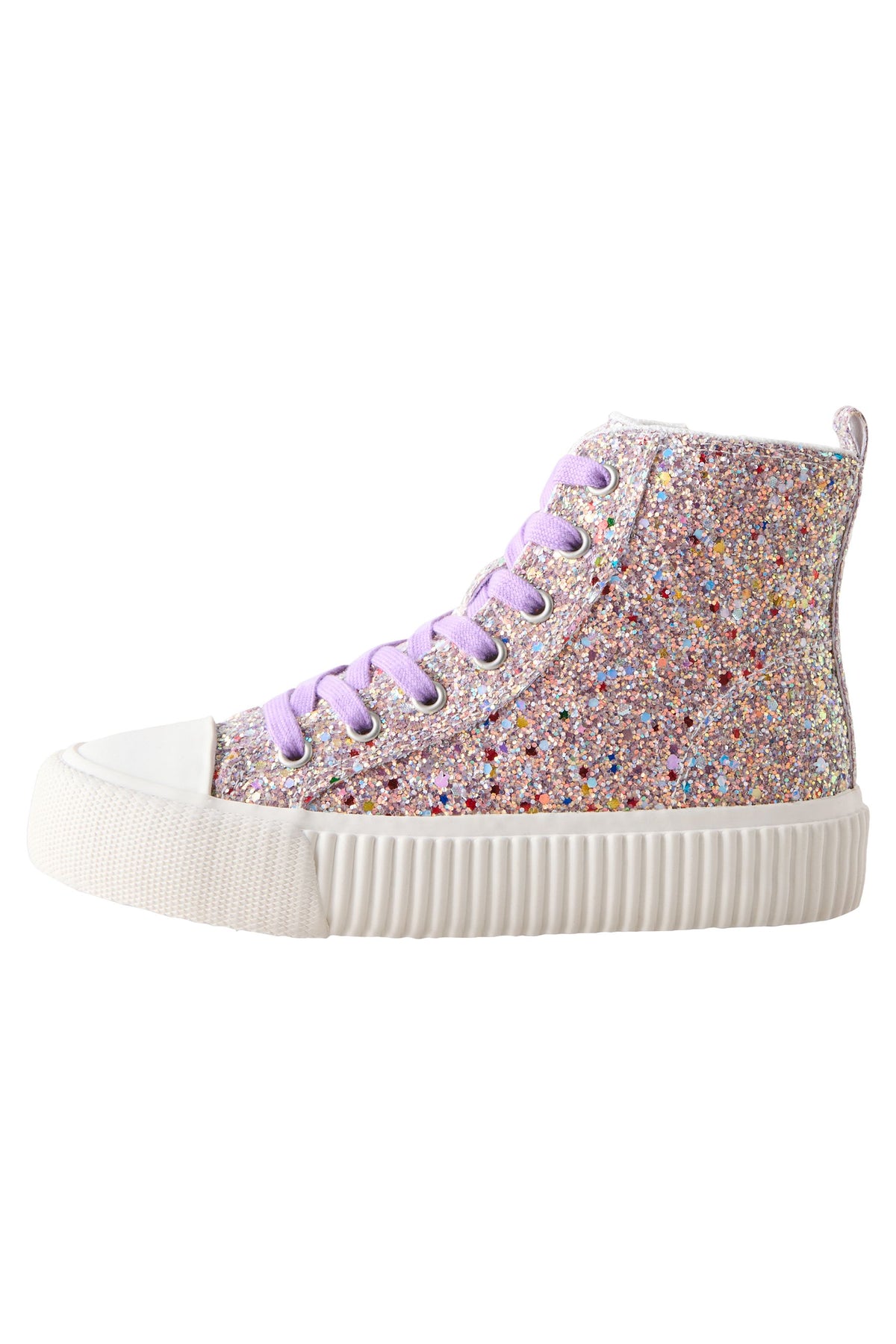 Sneakers high-top cu șiret – multi glitter, fete, NEXT - imagine 7
