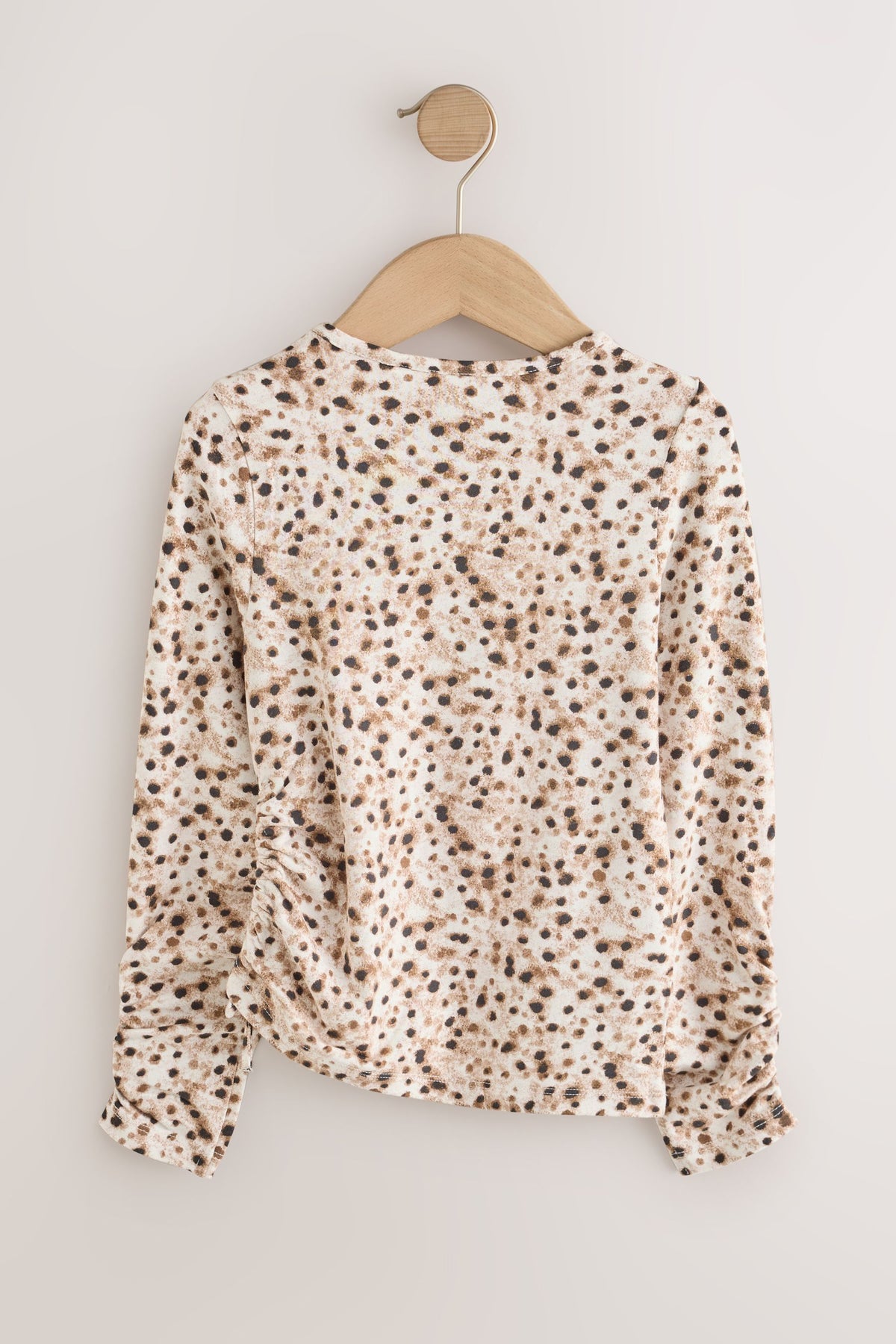 Brown Long Sleeve Ruched Top - Brown, Girls, 3 Yrs - 16 Yrs, NEXT - imagine 2