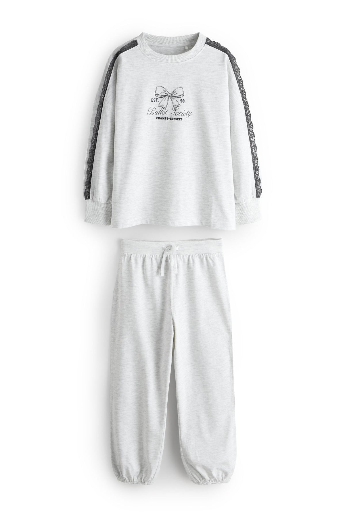 Pijamale Jogger Negre/Crem Set de 3 - Multi, Fete, 3 ani - 16 ani, NEXT