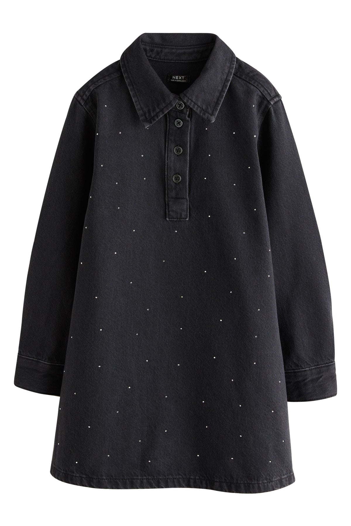 Rochie Camasa Denim Neagră - Negru, Fete, 3 ani - 16 ani, NEXT - imagine 7