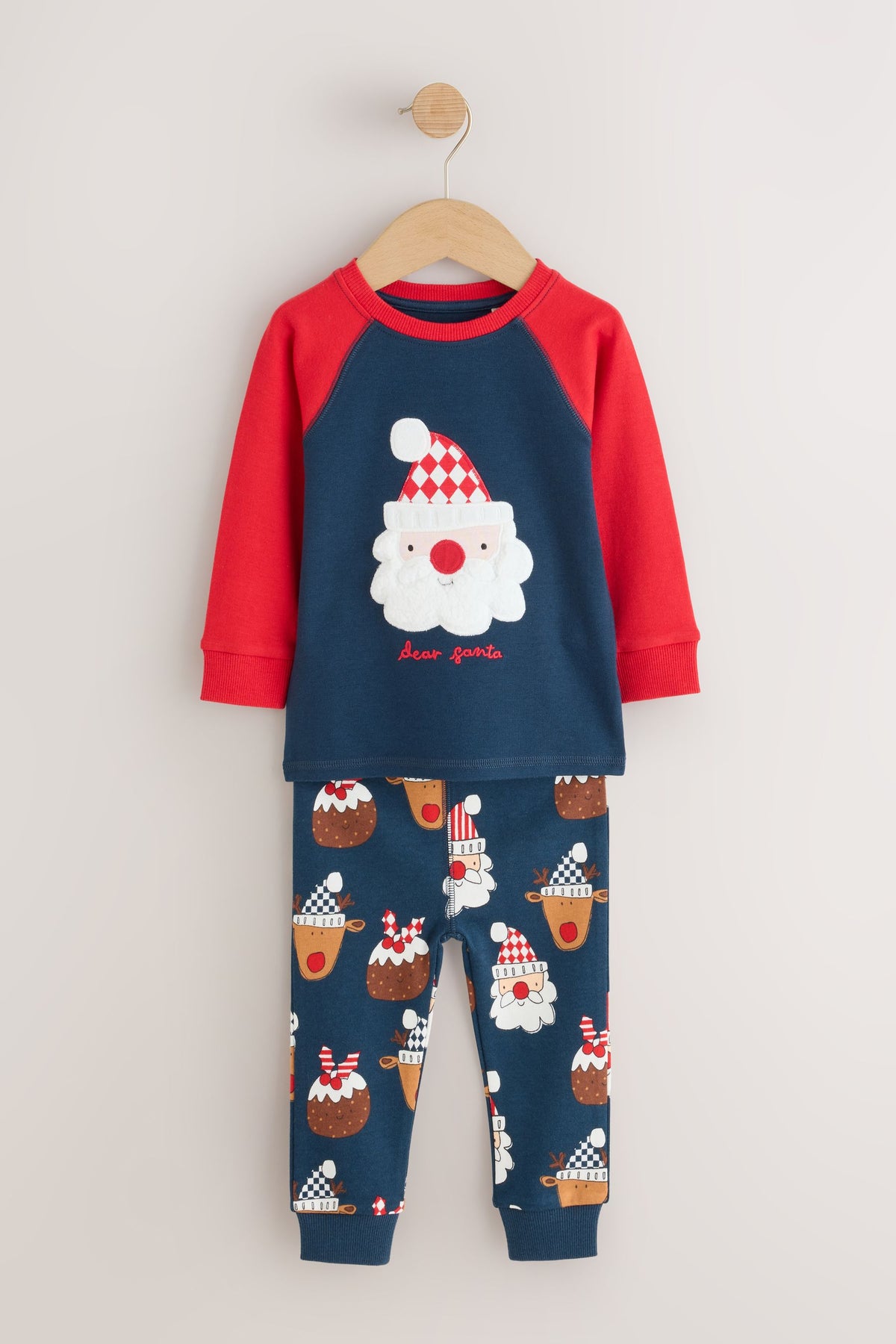 Pijama de Crăciun cu Moș Crăciun – bleumarin/roșu, băieți, 9-12 luni - 11-12 ani, NEXT - imagine 10