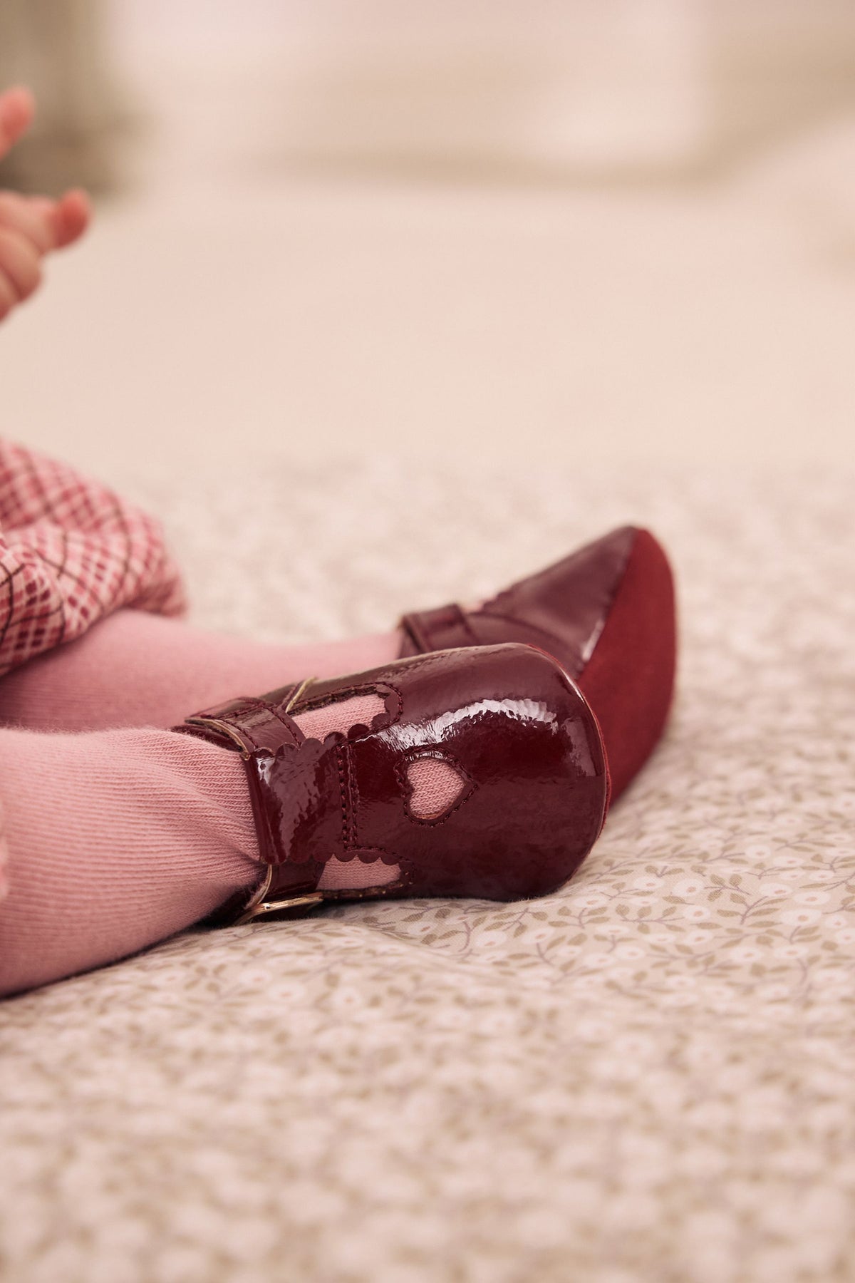 Burgundy Red Baby T-Bar Shoes - Red, Girls, 0-3 Mths - 12-18 Mths, NEXT - imagine 2