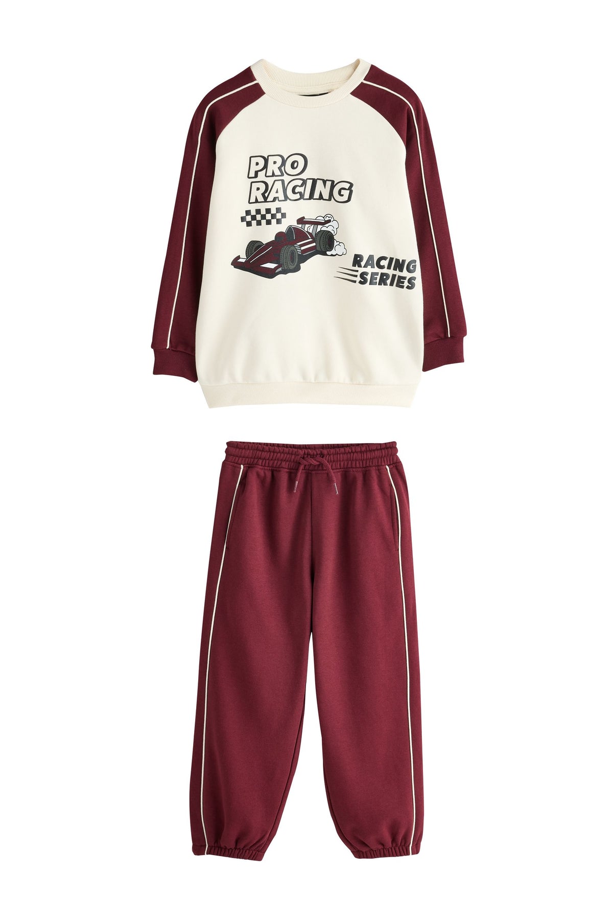 Set bluză cu guler rotund și pantaloni de trening – roșu, băieți, 3-6 luni - 6-7 ani, NEXT - imagine 9