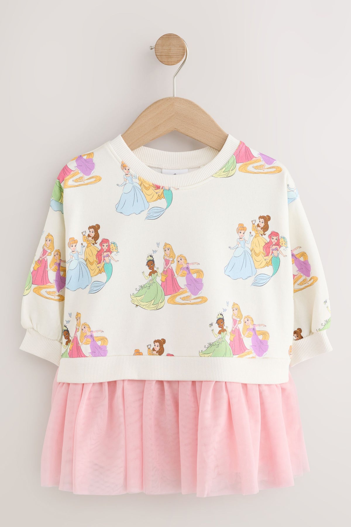 Rochie din plasă cu prințese Disney - roz, fete, 9-12 luni - 6-7 ani, NEXT - imagine 9