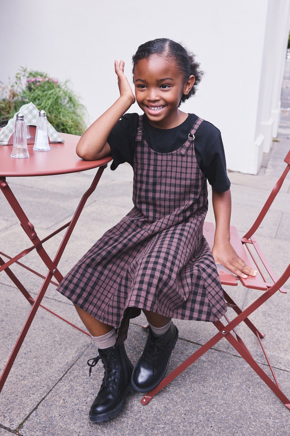 Sarafan în carouri – maro, fete, 3 ani - 16 ani, NEXT - imagine 8