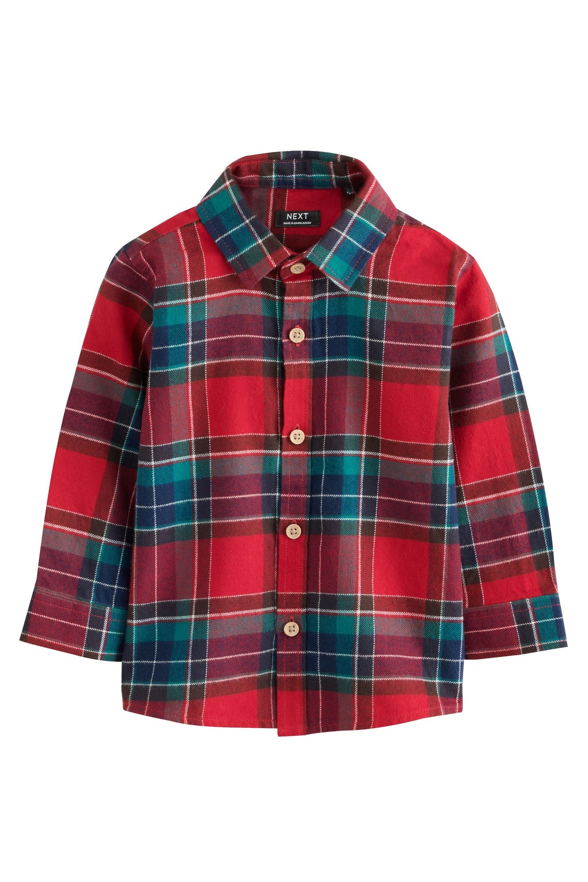 Cămașă în carouri tartan cu mânecă lungă – roșu, băieți, 3-6 luni - 9-10 ani, NEXT - imagine 9