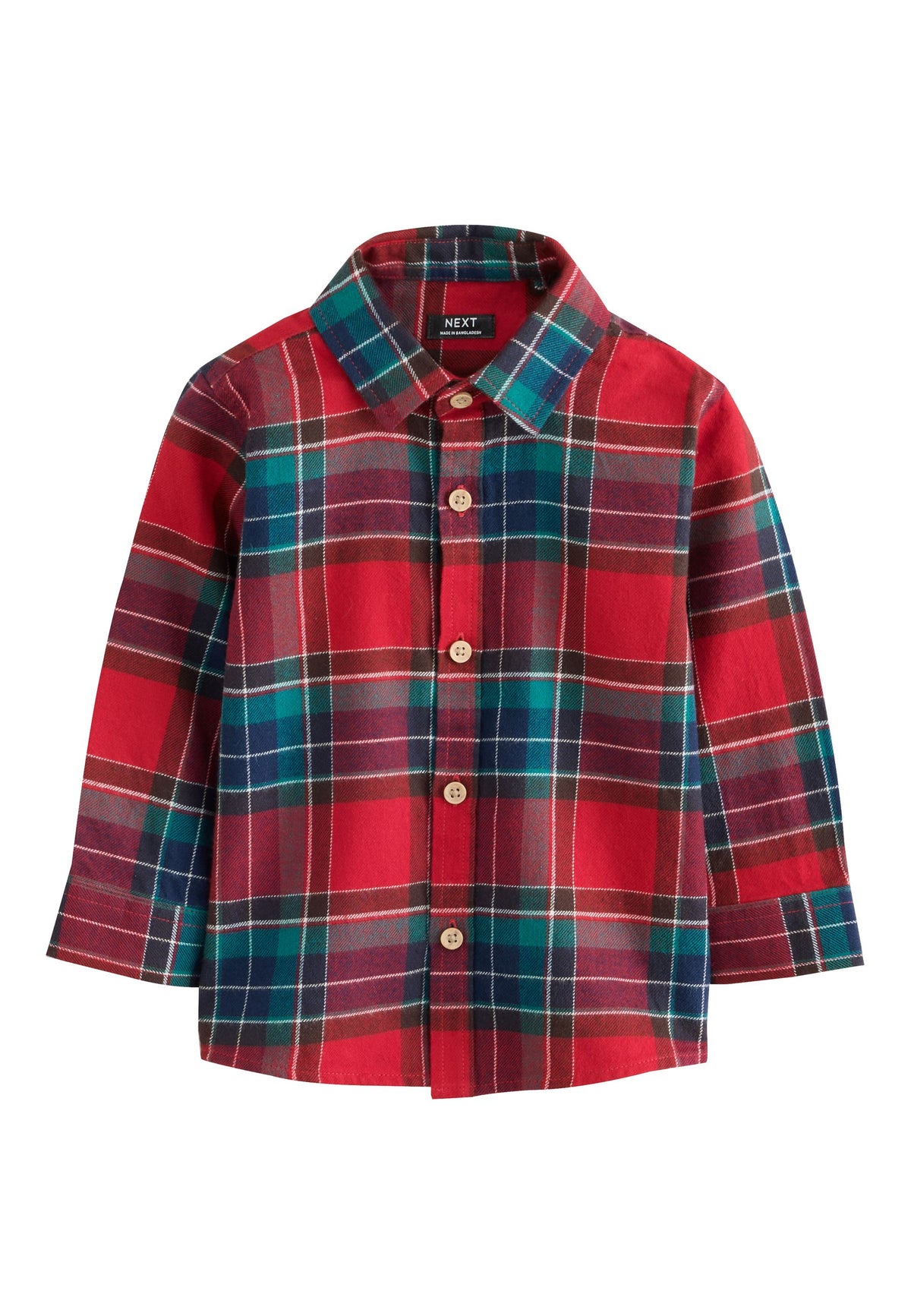 Cămașă în carouri tartan cu mânecă lungă – roșu, băieți, 3-6 luni - 9-10 ani, NEXT - imagine 2