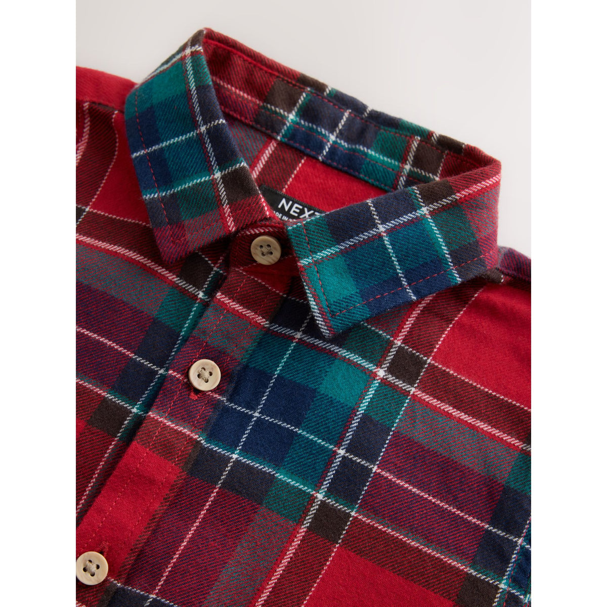 Cămașă în carouri tartan cu mânecă lungă – roșu, băieți, 3-6 luni - 9-10 ani, NEXT - imagine 16