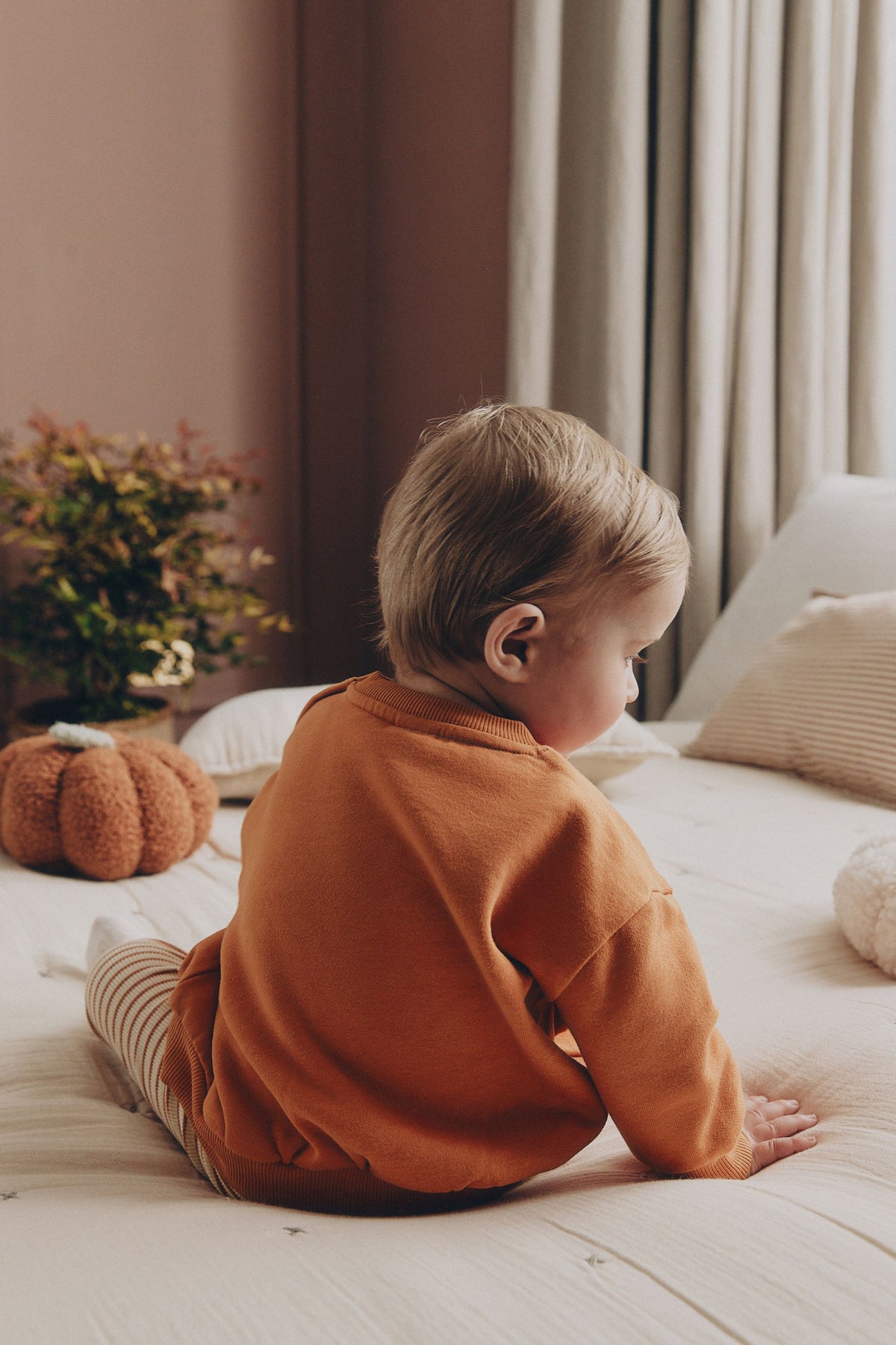 Set Sweatshirt și Colanți Little Pumpkin - Portocalie, Nou-Născut, Mărime 1 - 2-3 Ani, NEXT - imagine 5