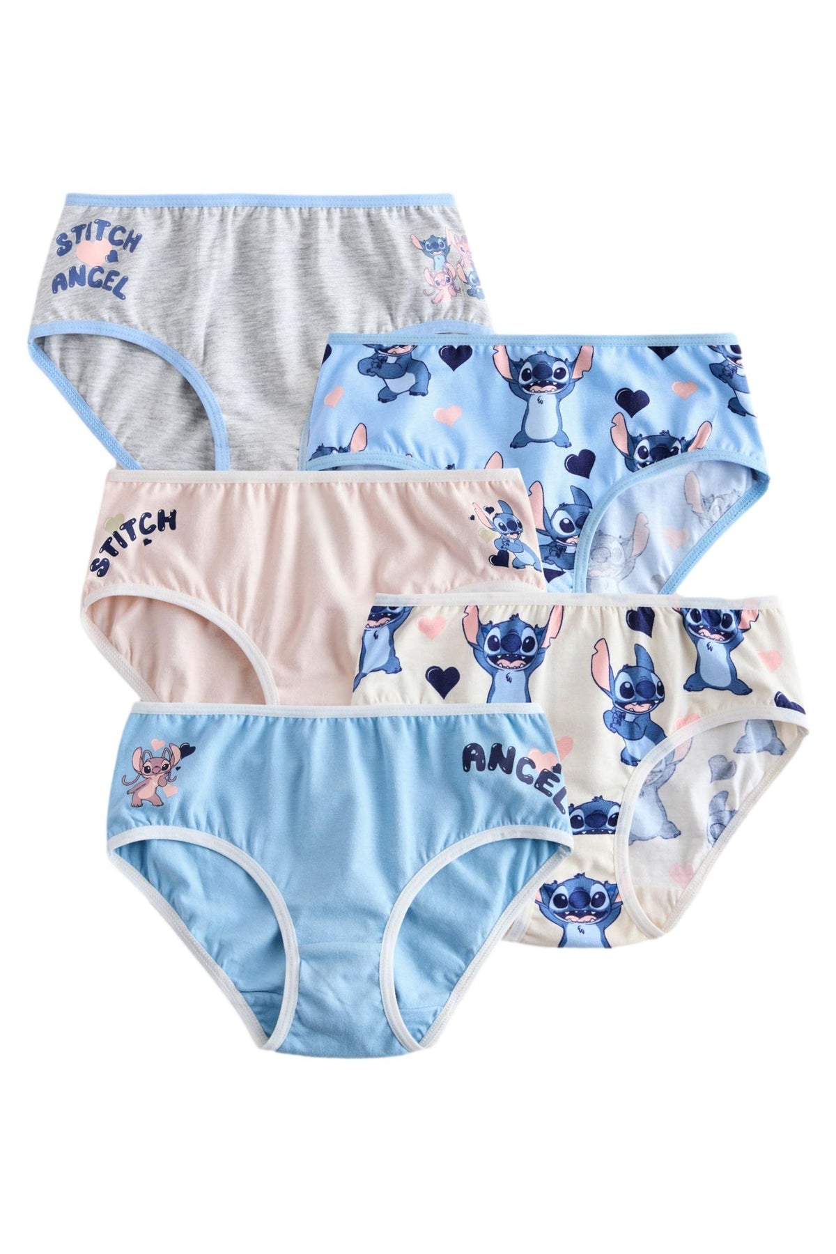 Set 5 chiloți Lilo & Stitch – albastru, fete, 1,5-2 ani - 9-10 ani, NEXT - imagine 2