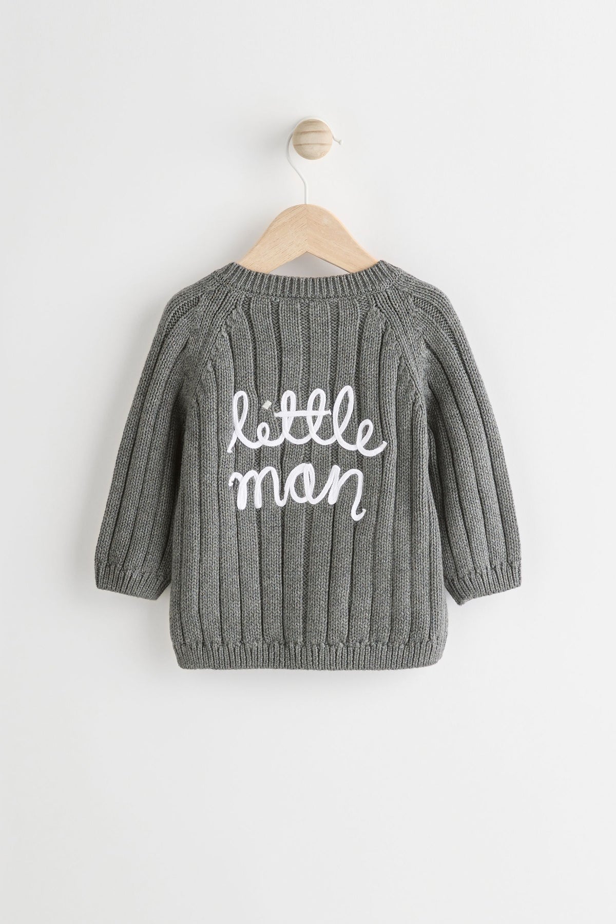 Cardigan Little Man din bumbac 100% – gri, bebeluși, NEXT