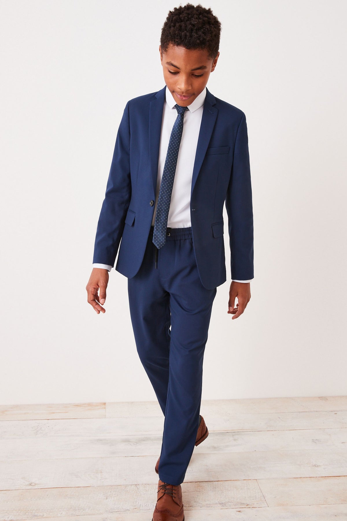 Sacou de costum skinny fit – albastru, băieți, 12-18 luni - 16 ani, NEXT - imagine 9