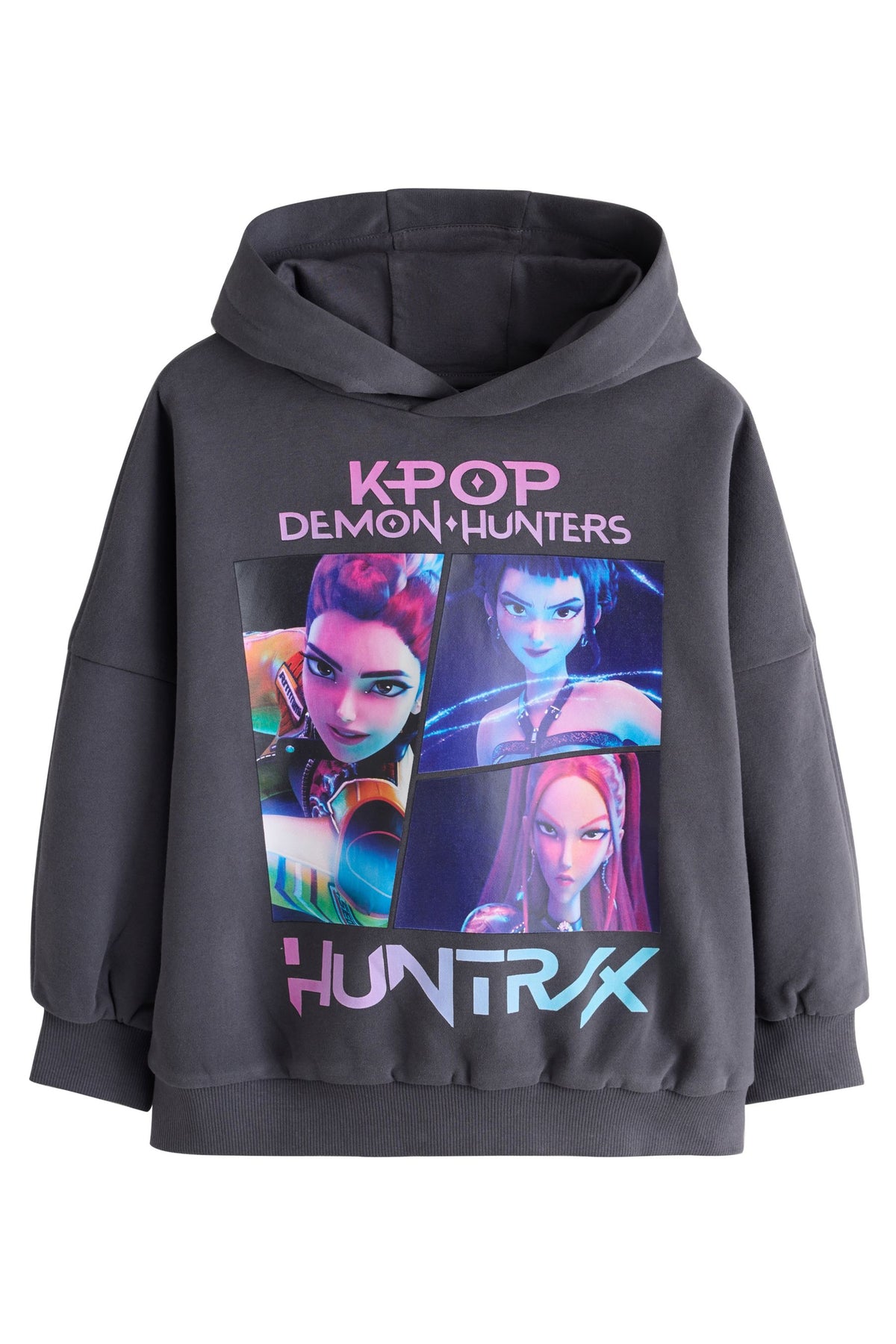 Hanorac cu glugă KPop Demon Hunters – gri cărbune, fete, 6 ani - 16 ani, NEXT