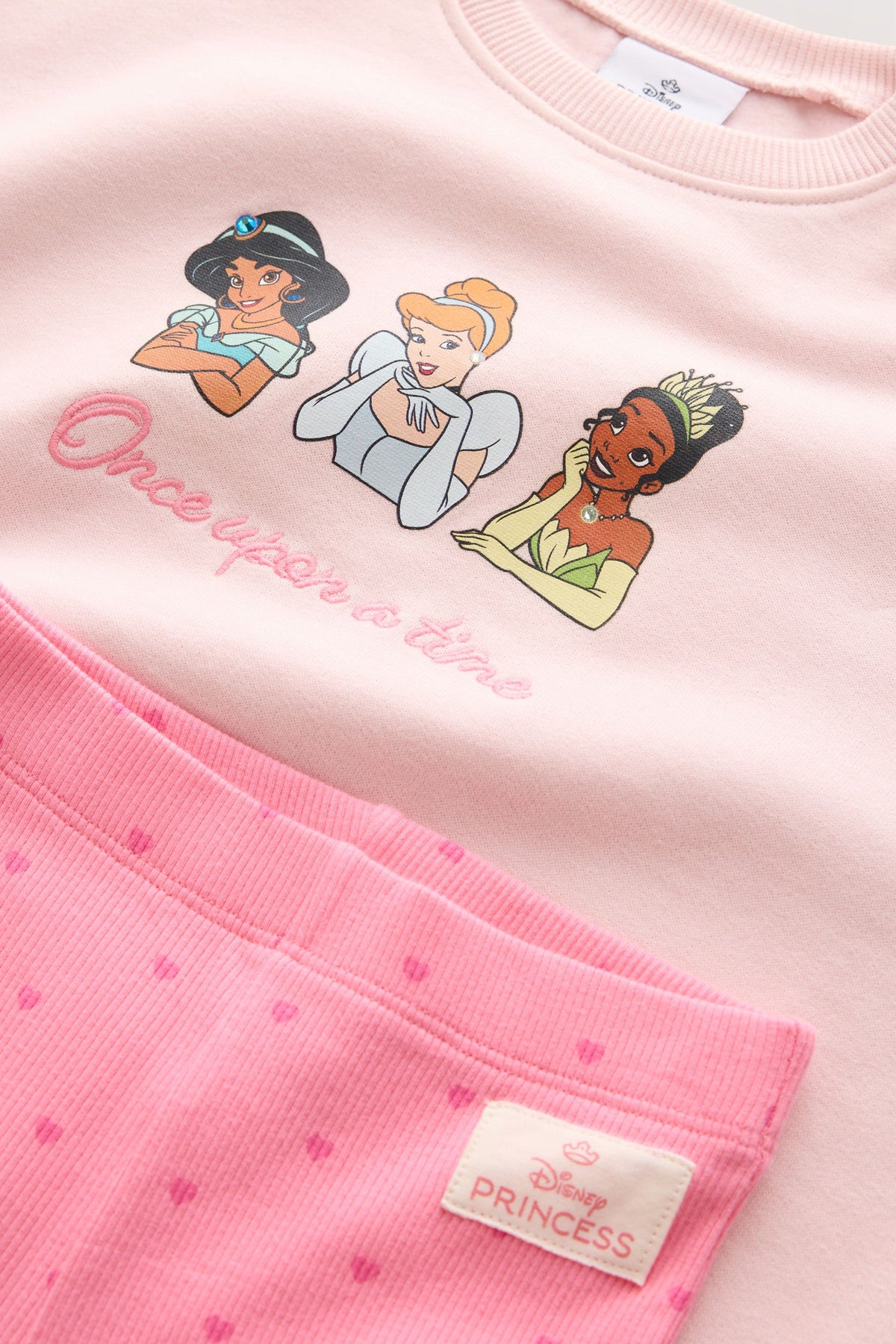 Set Disney Princess bluză de trening și pantaloni evazați – roz pal, fete, 3-6 luni - 6-7 ani, NEXT - imagine 10
