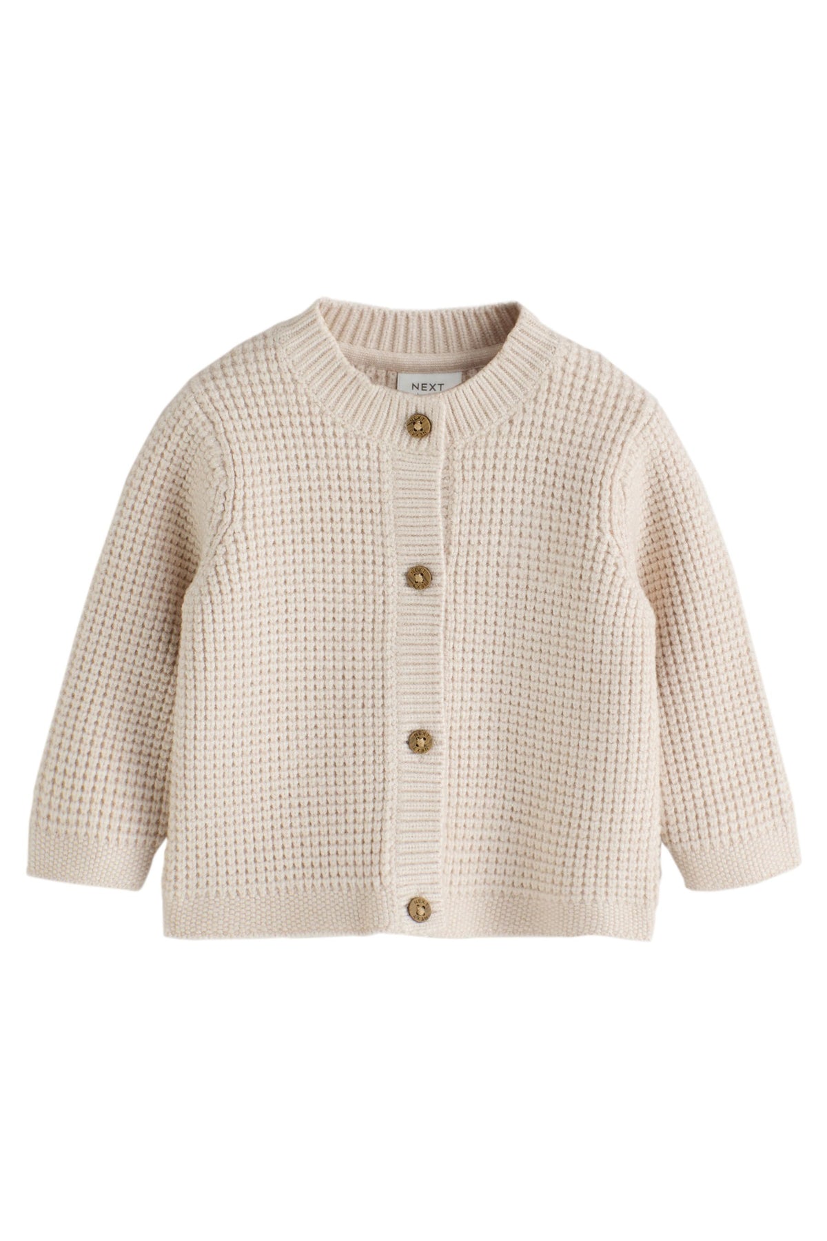 Cardigan tricotat pentru bebeluși cu mesaj Little and Loved pe spate – neutru, nou-născuți, mărime inițială - 1,5-2 ani, NEXT - imagine 11