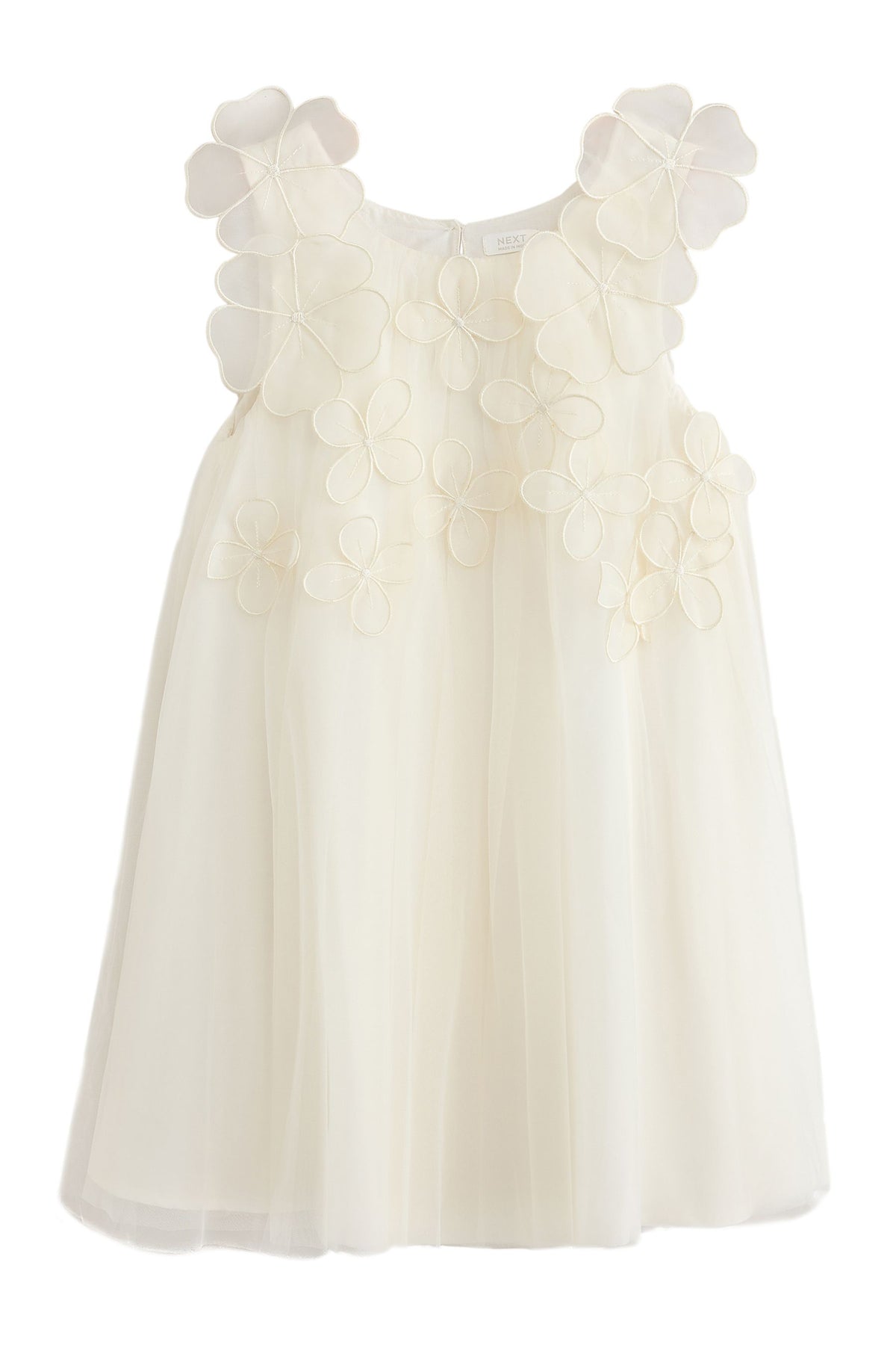 Rochie din plasă cu flori 3D pentru fetițe Ivory - Ivory, Fete, 3 ani - 16 ani, NEXT - imagine 3