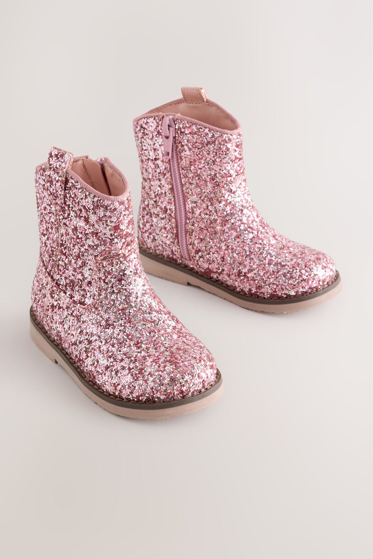 Botine western cu sclipici, lățime standard (F) – roz, fete, UE 19 - UE 30.5, NEXT - imagine 3