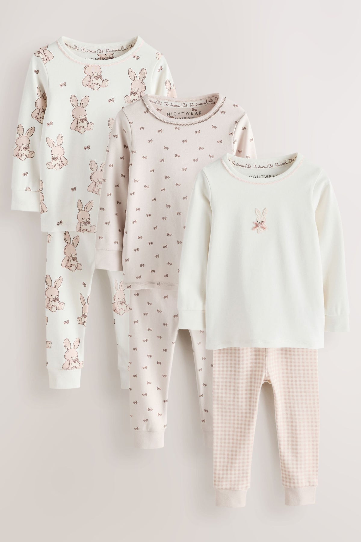 Pijamale Snuggle cu Imprimare Iepuraș Neutru Set de 3 - Neutru, Fete, 9-12 luni - 11-12 ani, NEXT - imagine 3