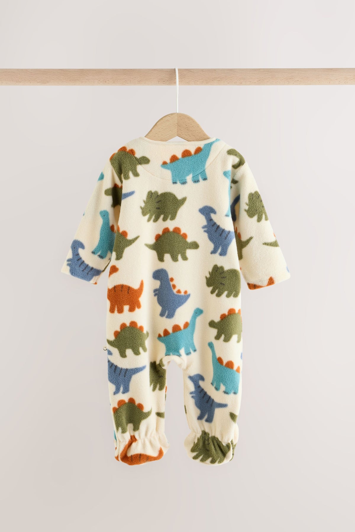 Set 2 salopete de dormit din micro fleece cu dinozauri și fermoar dublu – albastru, nou-născuți, mărime inițială - 2-3 ani, NEXT - imagine 5