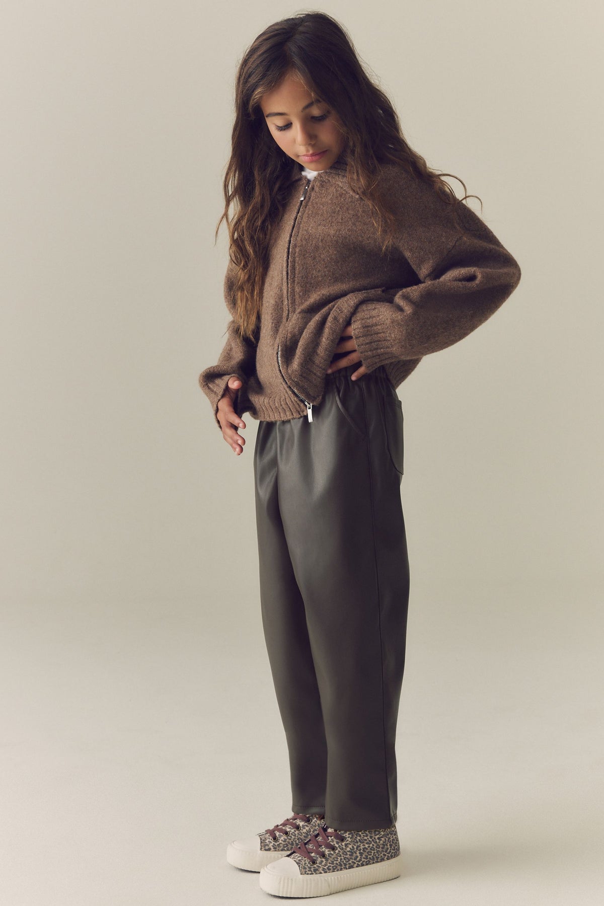 Pantaloni din Piele Ecologică Culoare Ciocolată - Culoare Ciocolată, Fete, 3 ani - 16 ani, NEXT - imagine 5