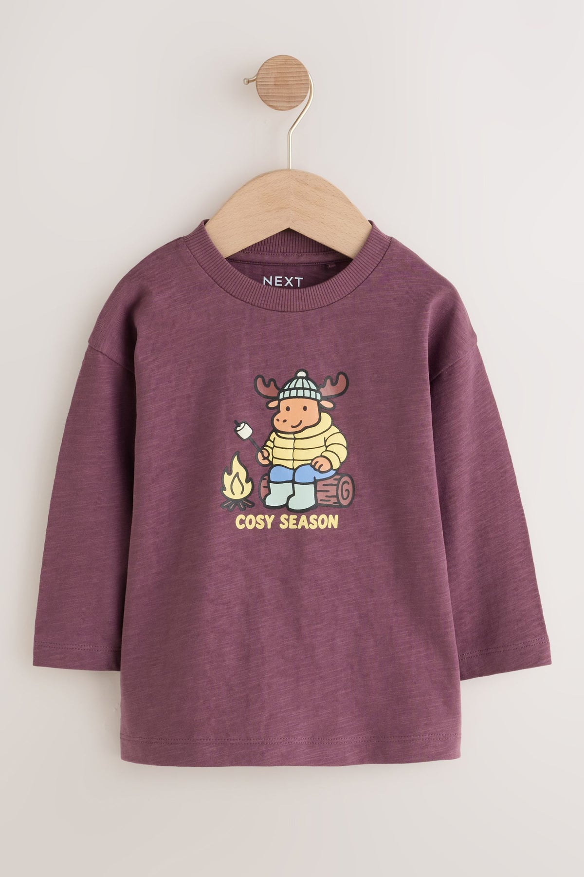 Tricou cu mânecă lungă și imprimeu elan Cosy Season – roșu, băieți, 3-6 luni - 6-7 ani, NEXT - imagine 8