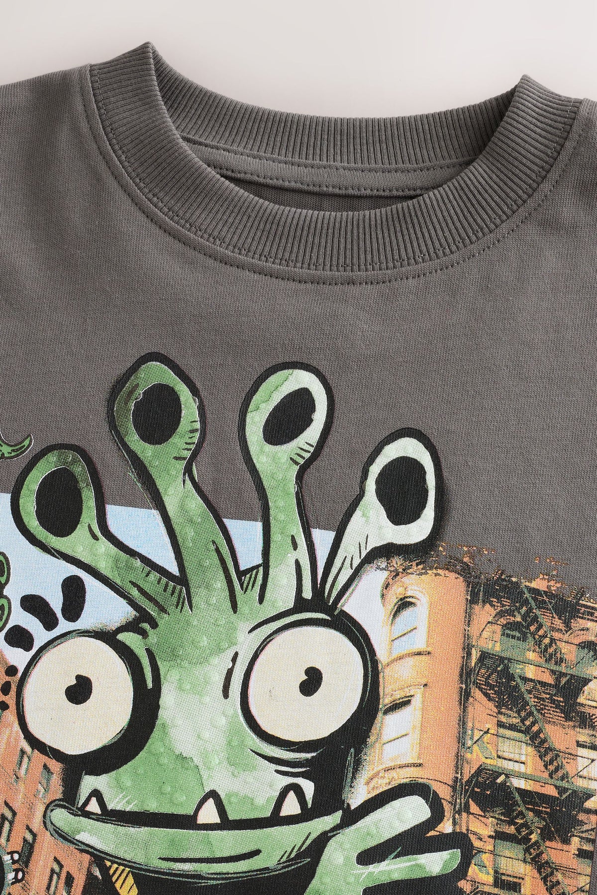 Charcoal Grey Alien Short Sleeve Graphic T-Shirt - Grey, Boys, 3 Yrs - 16 Yrs, NEXT - imagine 5