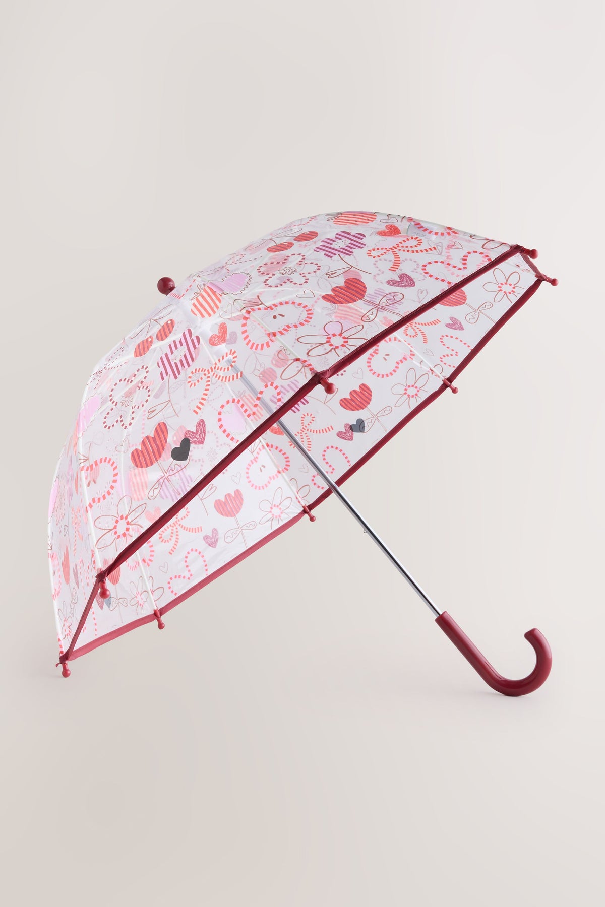 Umbrelă cu inimioare și cireșe – roșu, fete, mărime unică, NEXT - imagine 2