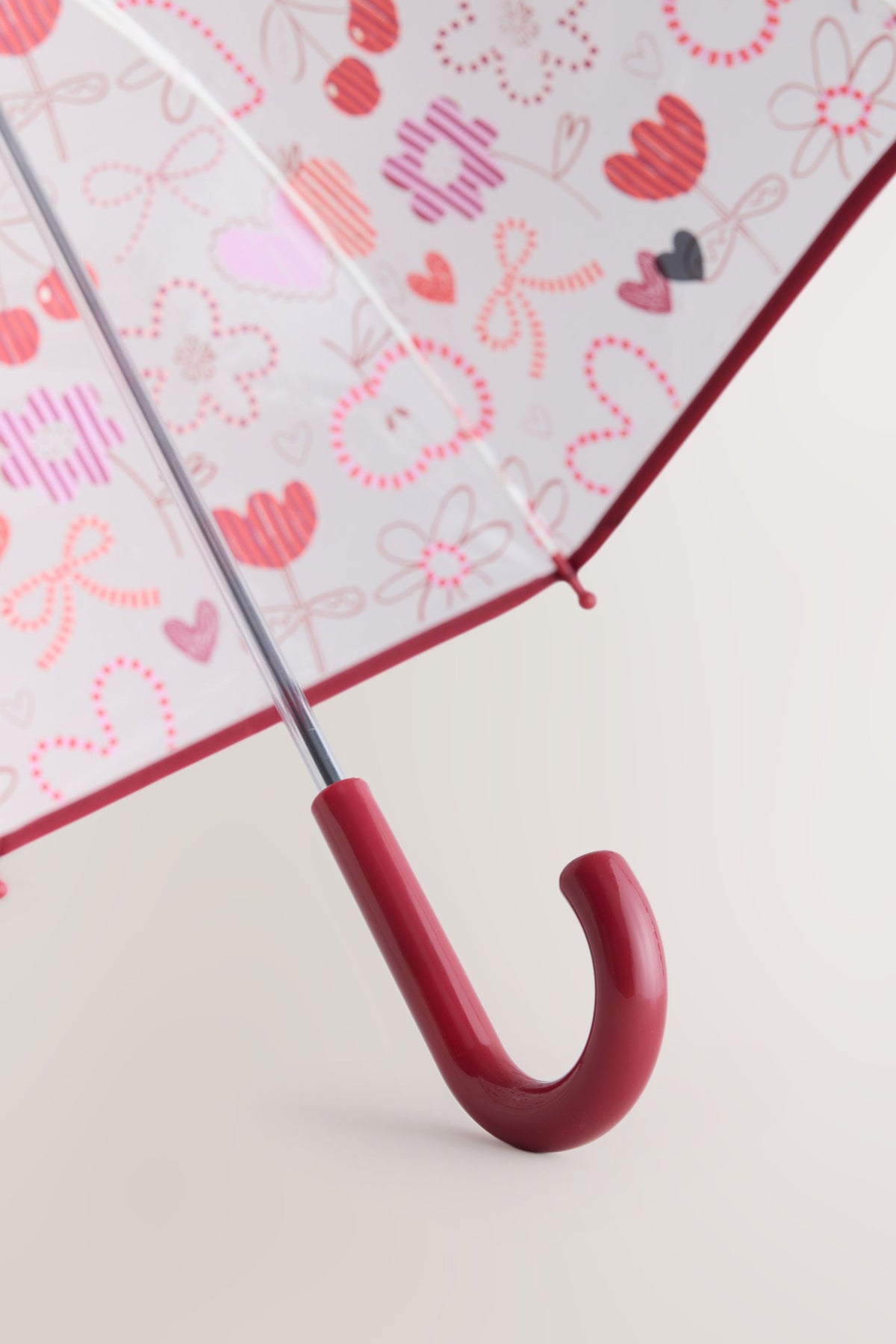 Umbrella with hearts and cherries – red, lace, one size, NEXT - imagine 3