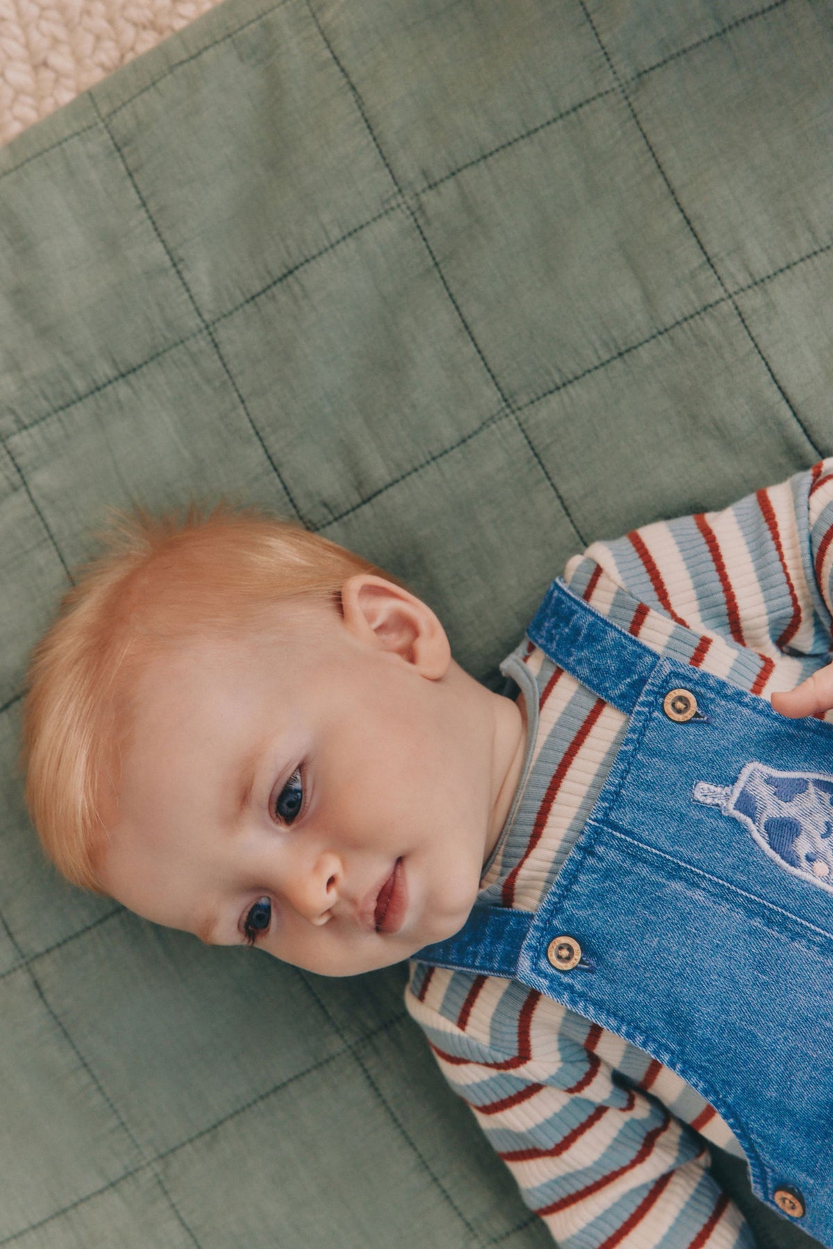 Blue Milk Club Denim Dungaree and Textured Bodysuit Baby Set - Blue, Newborn, Up To 1Mth - 1.5-2 Yrs, NEXT - imagine 5