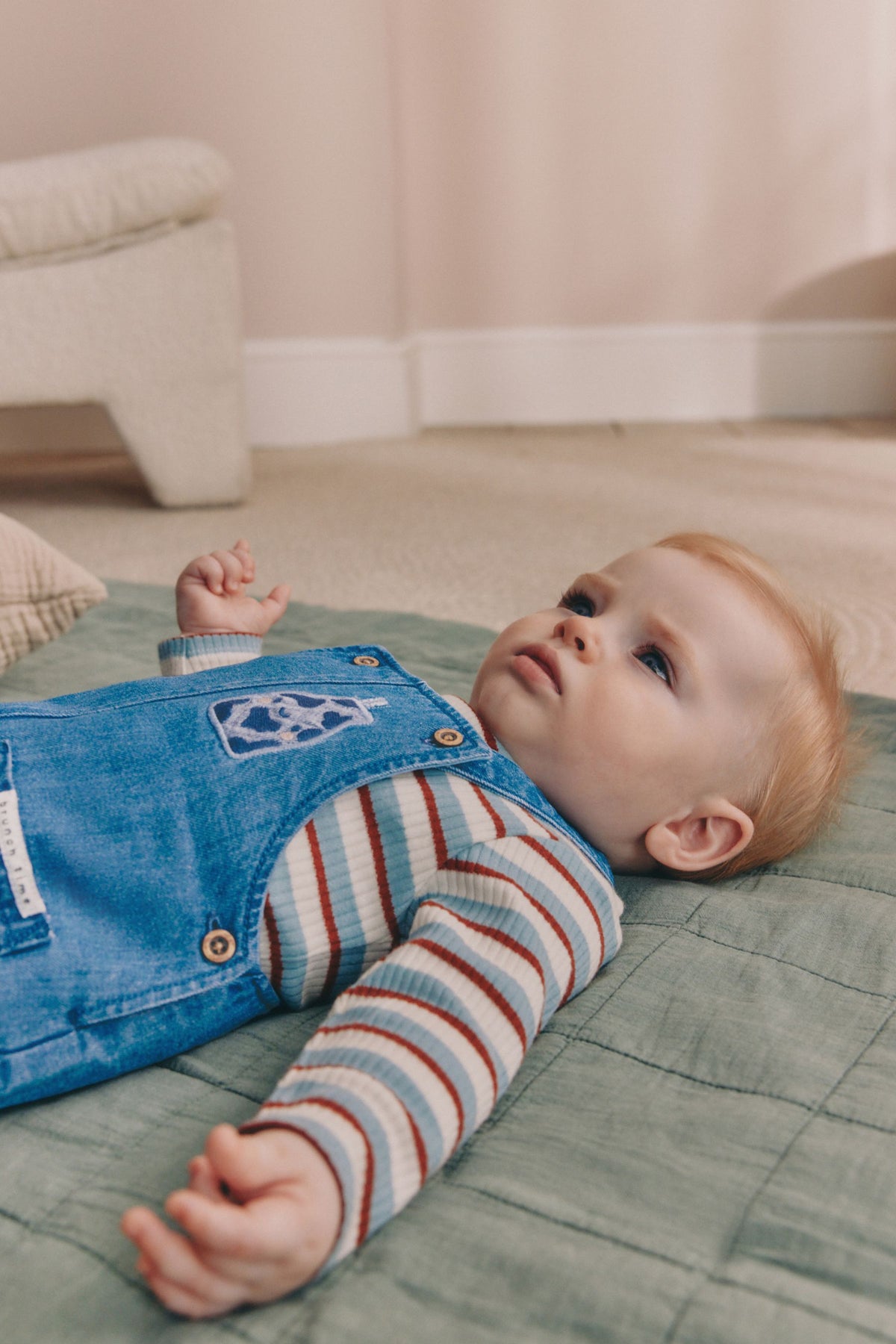 Blue Milk Club Denim Dungaree and Textured Bodysuit Baby Set - Blue, Newborn, Up To 1Mth - 1.5-2 Yrs, NEXT - imagine 7