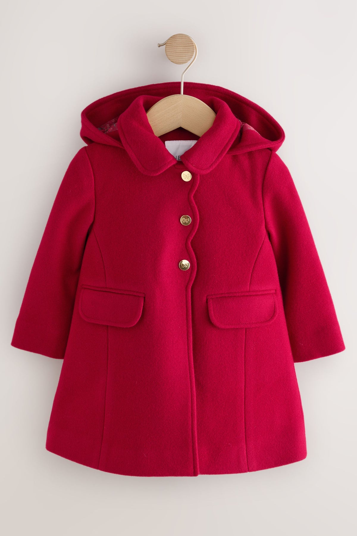 Palton cu glugă, cu lână – roșu, fete, 3-6 luni - 9-10 ani, NEXT - imagine 10