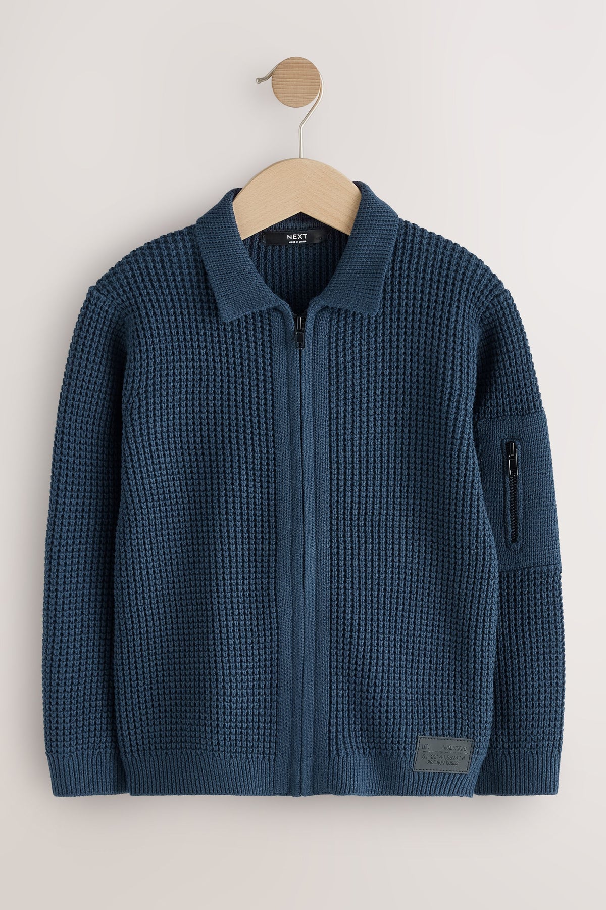 Cardigan utility cu fermoar – albastru indigo, băieți, 3 ani - 16 ani, NEXT - imagine 8