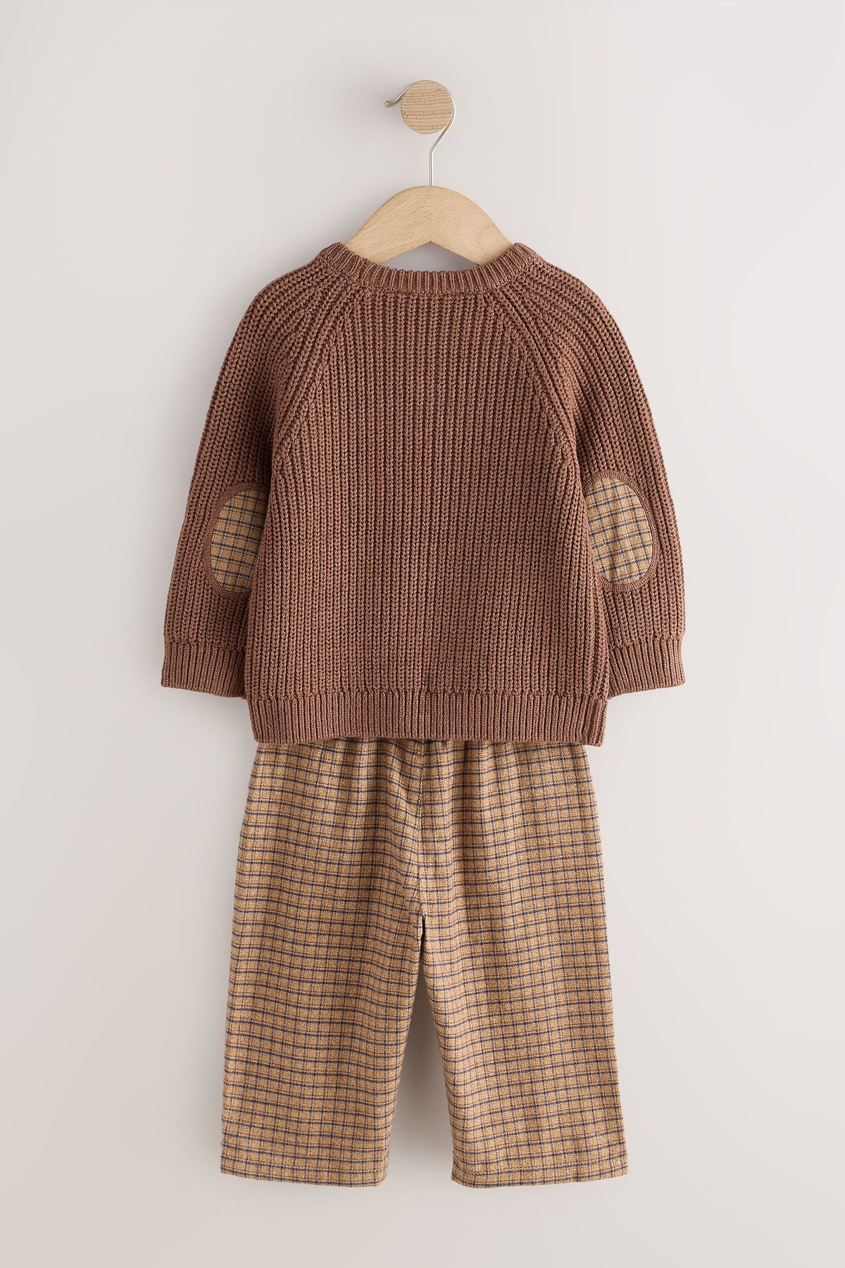 Pulover Tricotat Maro și Set de Pantaloni Largi - Maro, Băieți, 3-6 luni - 6-7 ani, NEXT - imagine 9