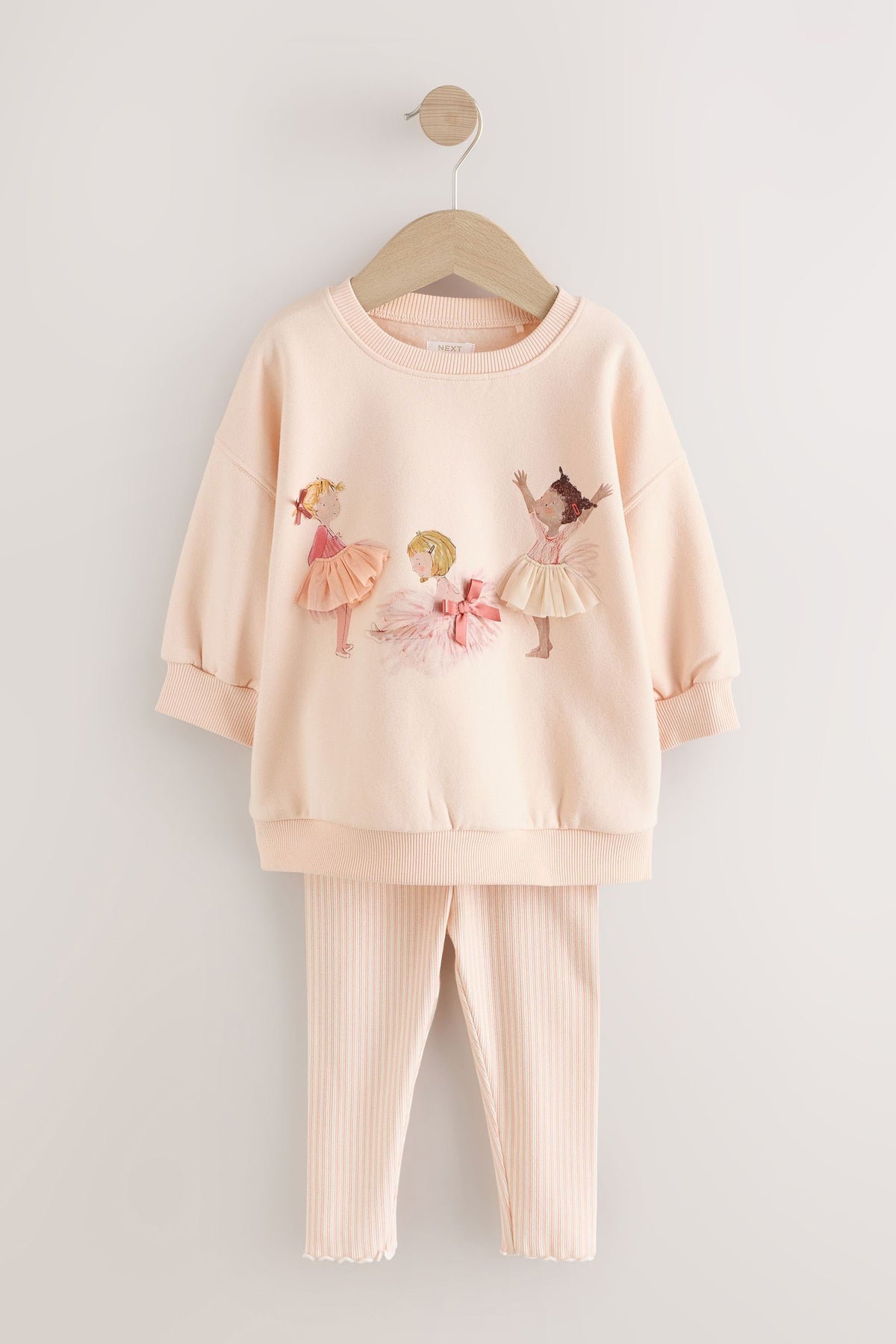 Set cu sweatshirt Ballerinas și leggings – roz, fete, 3-6 luni - 6-7 ani, NEXT