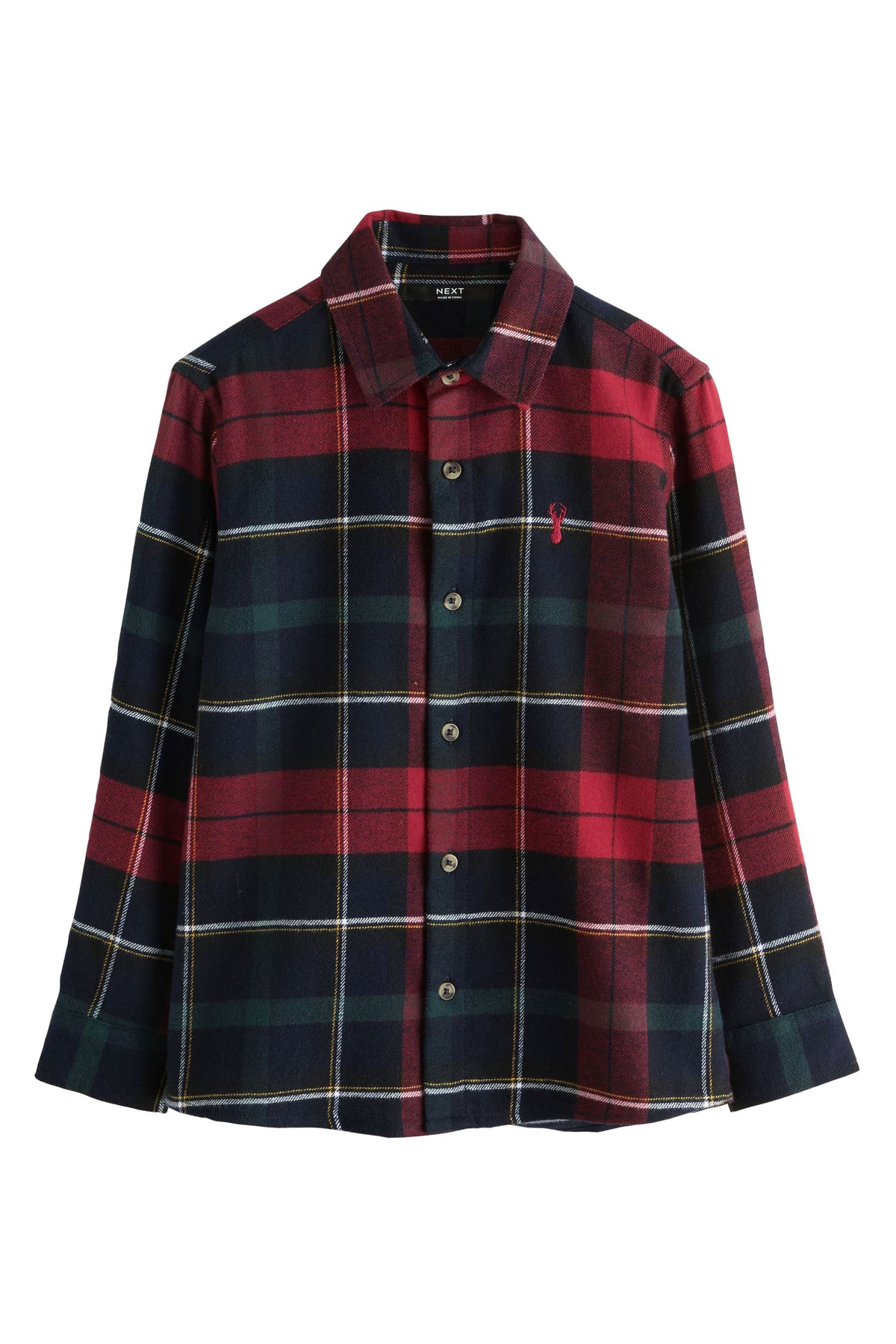 Cămașă de Crăciun în carouri tartan, cu mânecă lungă – roșu/bleumarin, băieți, 3 ani - 16 ani, NEXT