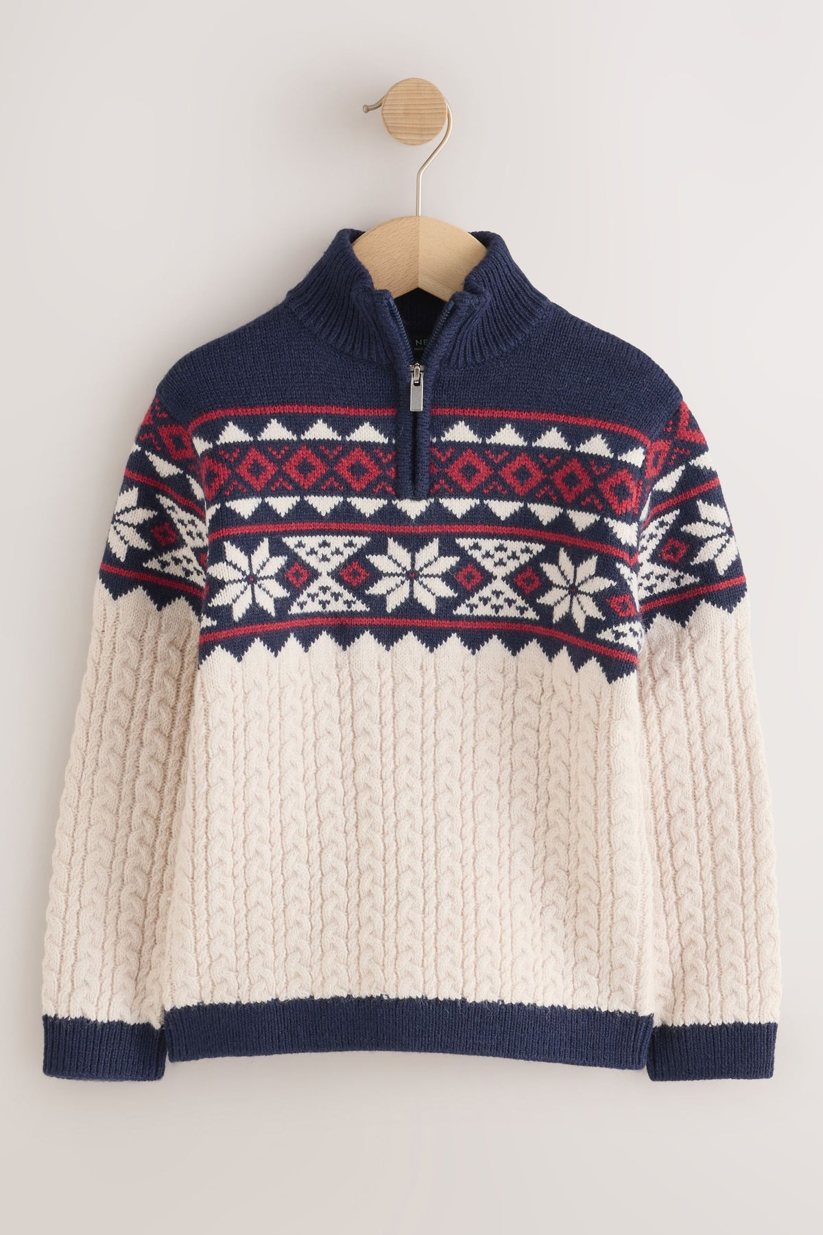 Pulover Fairisle cu Guler Multi Zip - Multi, Băieți, 3 ani - 16 ani, NEXT