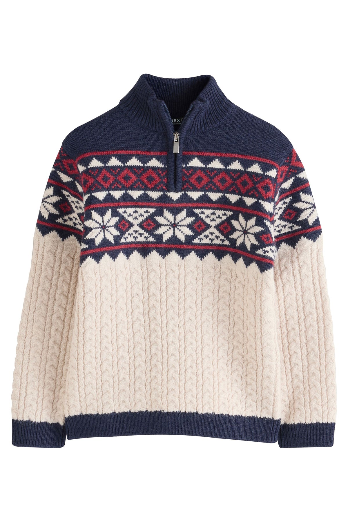 Pulover Fairisle cu Guler Multi Zip - Multi, Băieți, 3 ani - 16 ani, NEXT - imagine 5