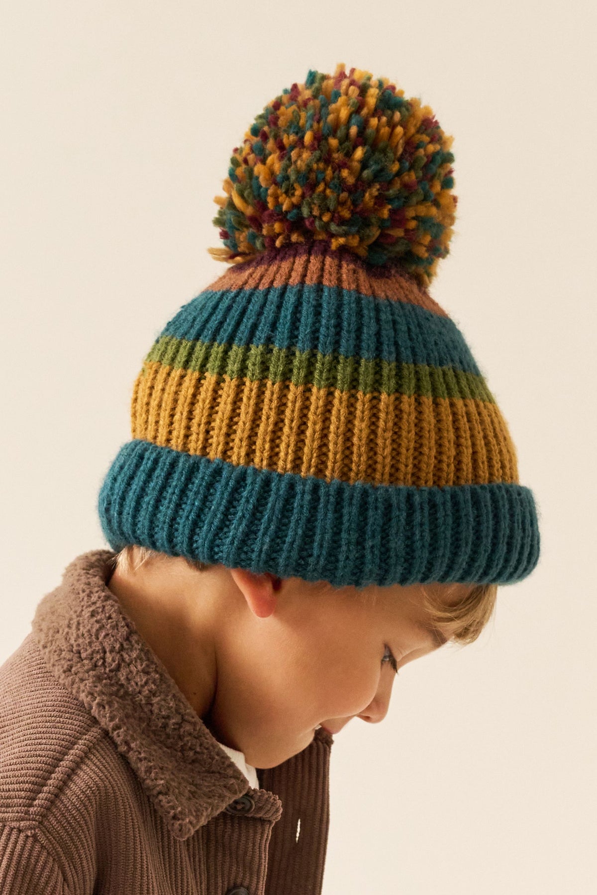 Căciulă tricotată cu pompon în dungi multiple - Multicolor, Băieți, 1-2 ani - 14-16 ani, NEXT - imagine 2