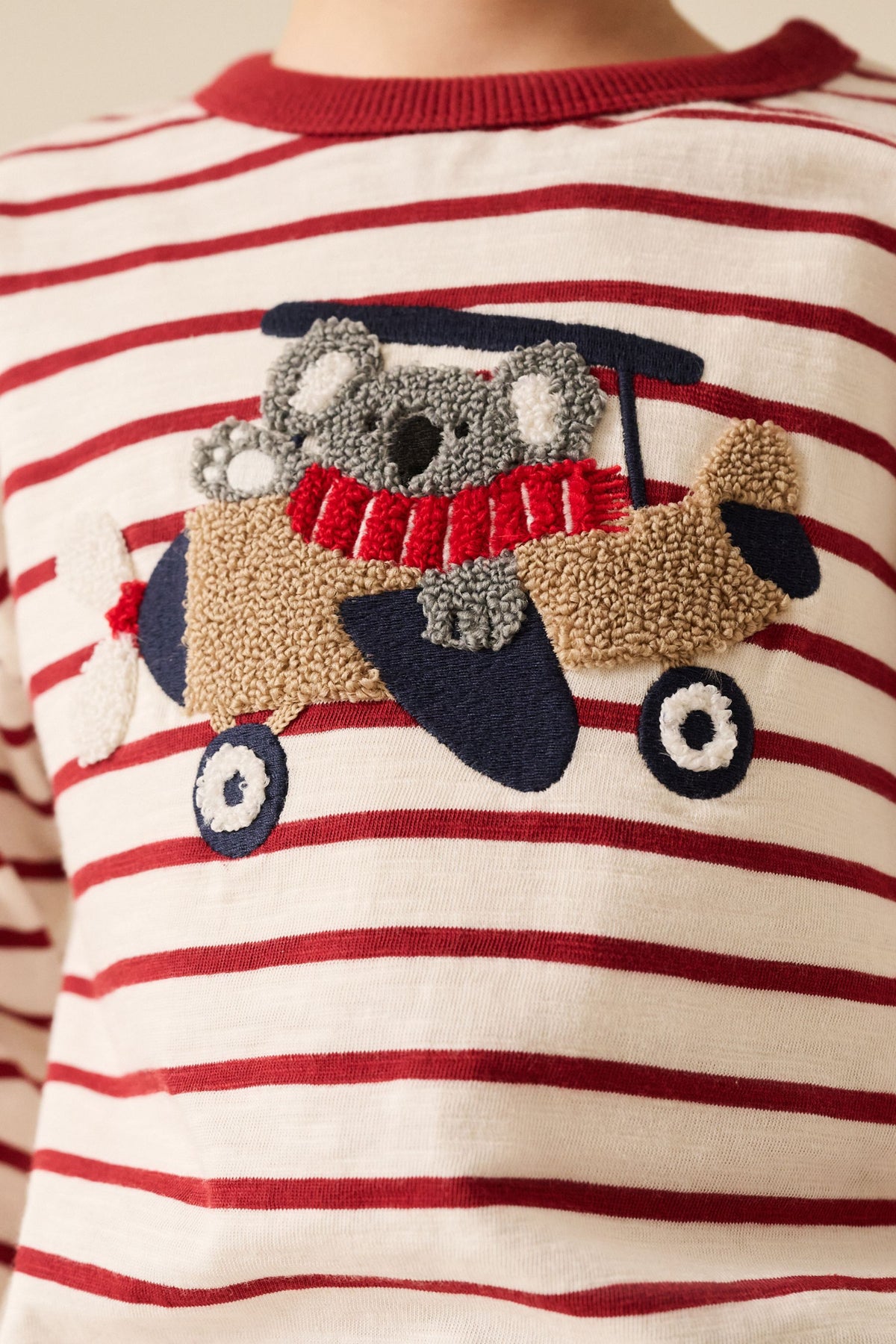 Tricou cu mânecă lungă și aplicație koala în avion – vișiniu/alb, băieți, 3-6 luni - 6-7 ani, NEXT - imagine 4