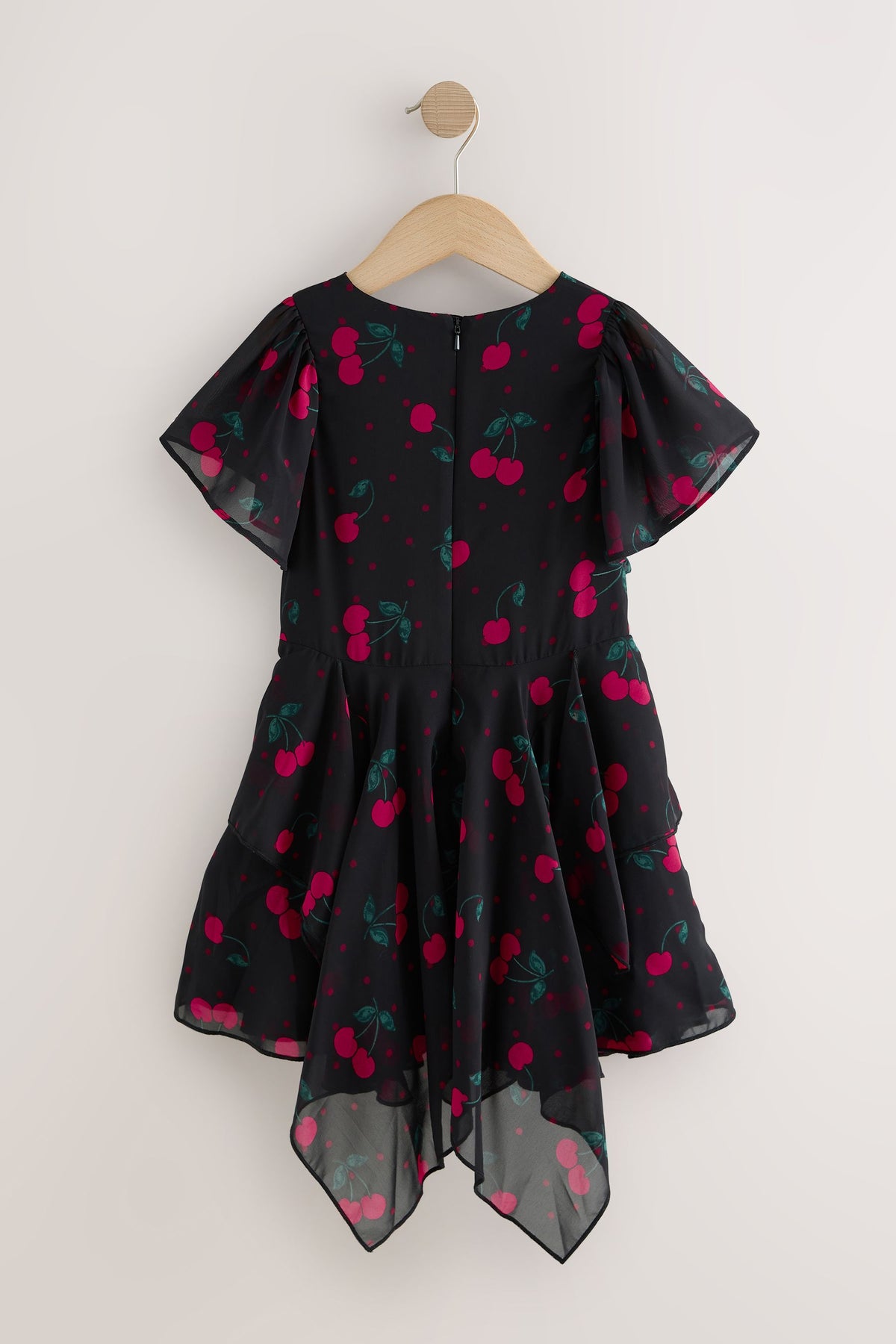 Rochie decorată, cu tiv asimetric – negru, fete, 3 ani - 16 ani, NEXT - imagine 12