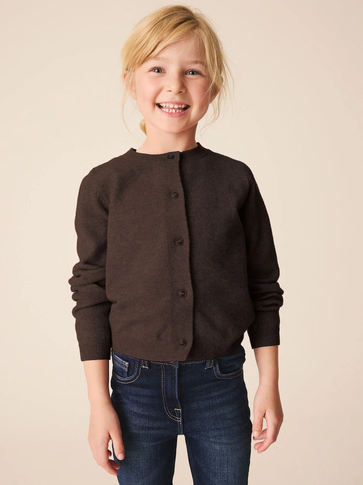 Cardigan tricotat – maro ciocolatiu, fete, 3 ani - 14 ani, NEXT