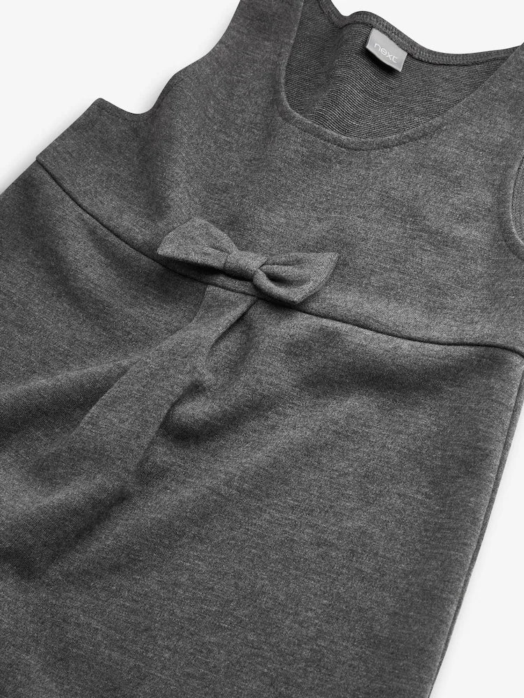 Sarafan de școală din jersey elastic cu fundă – gri, fete, 3 ani - 16 ani, NEXT