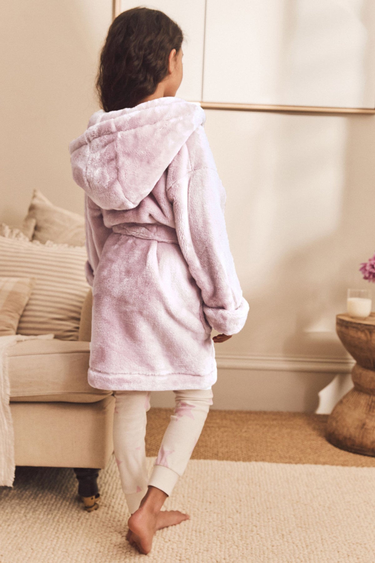Halat fleece soft touch – roz, fete, 9-12 luni - 15-16 ani, NEXT - imagine 2