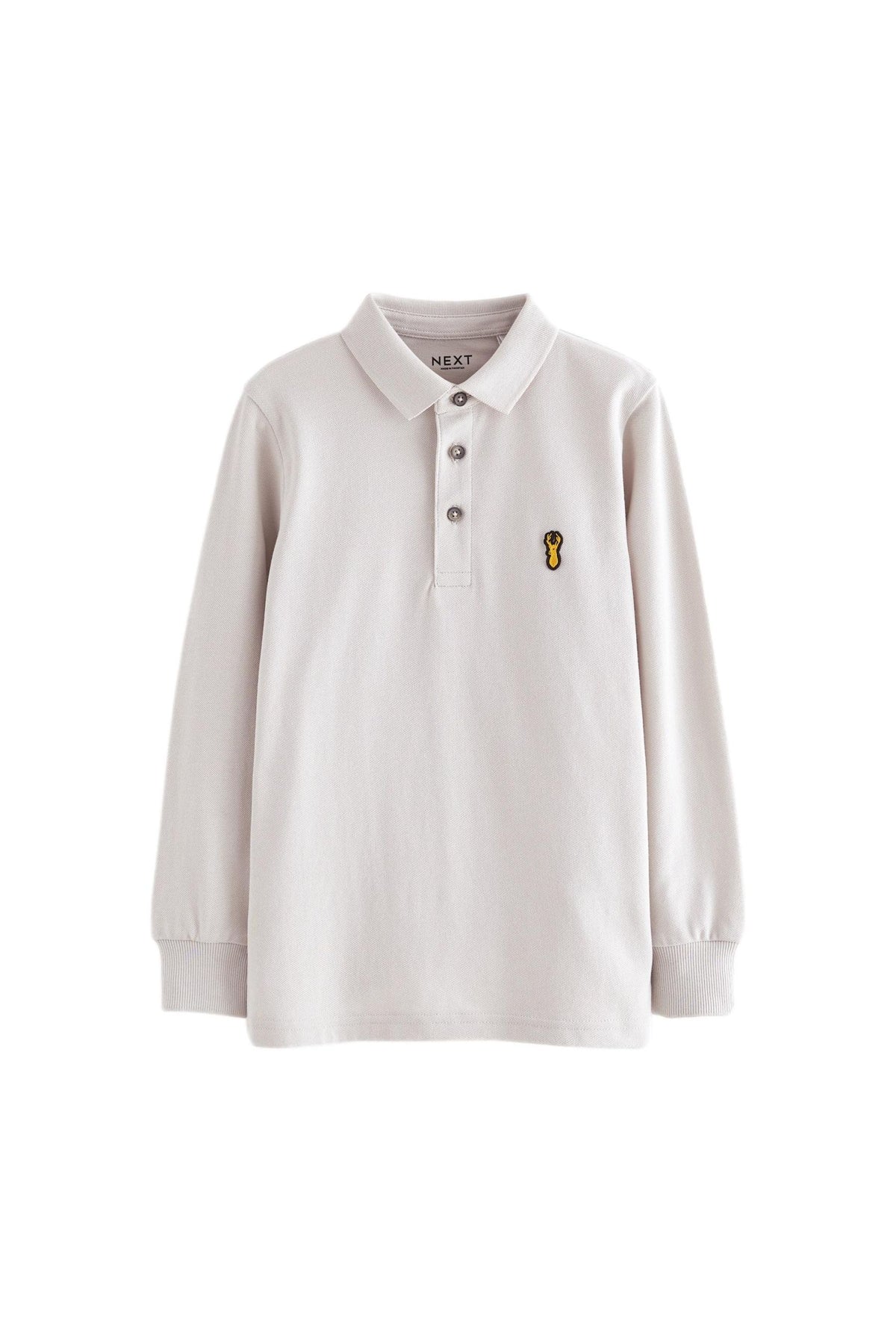 Tricou polo cu mânecă lungă – gri, băieți, 3 ani - 16 ani, NEXT