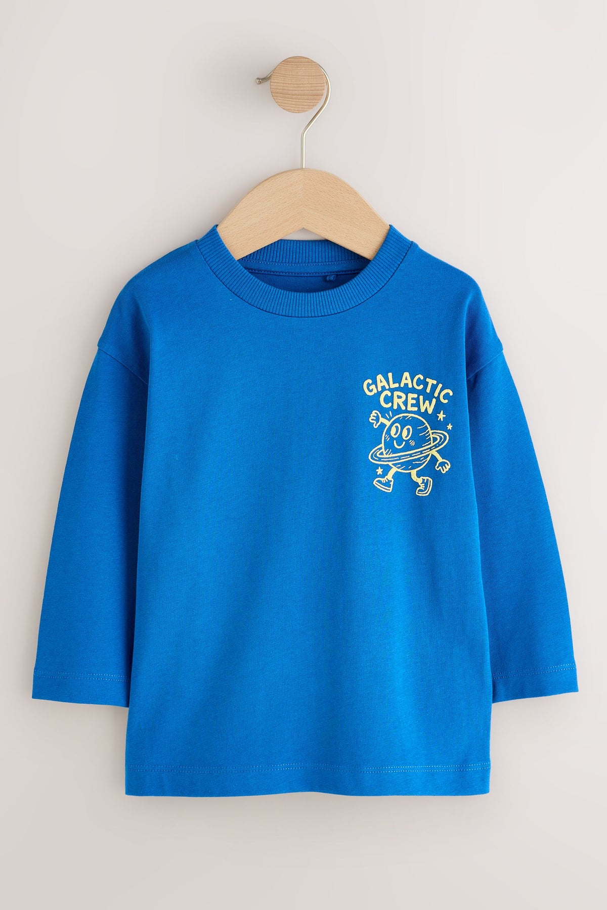 Tricou cu mânecă lungă Cobalt Blue Galactic Crew cu grafică pe spate - Albastru, Băieți, 3-6 luni - 6-7 ani, NEXT